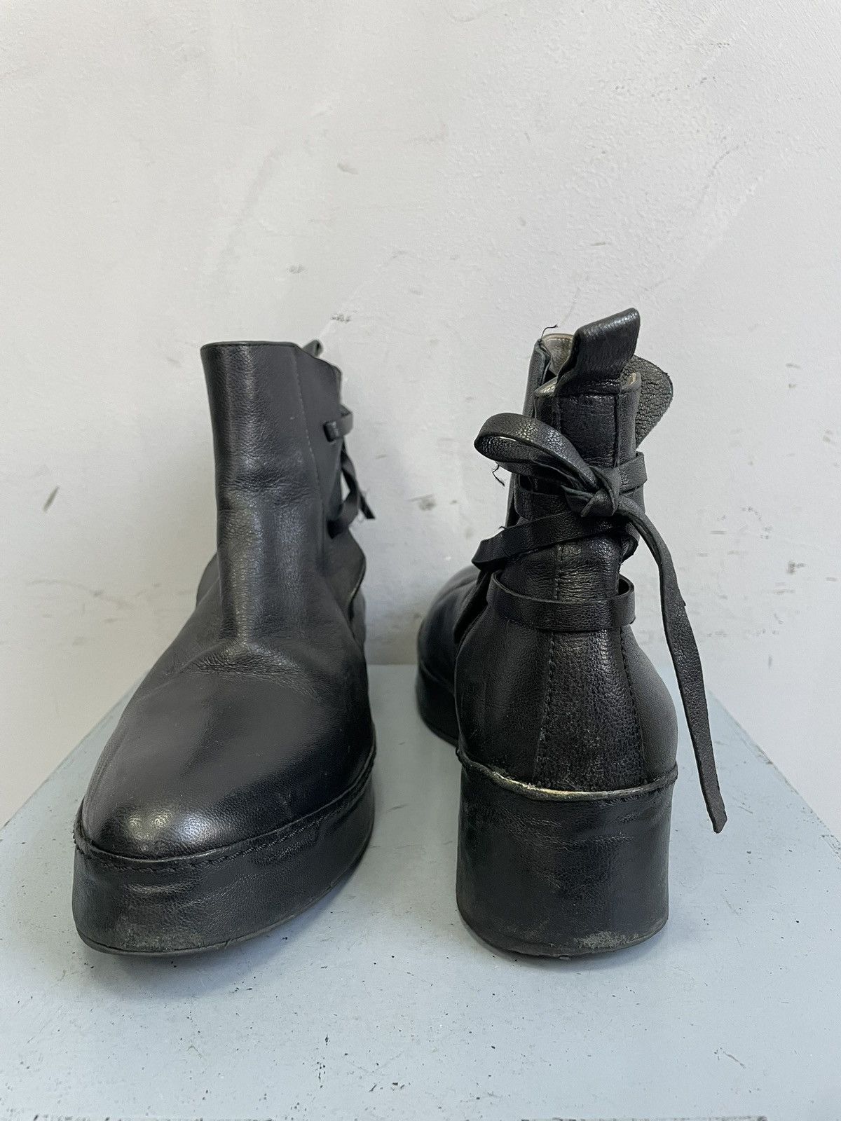 A.S.98 Black Leather Boots rick owens style avant garde y2k Style Size US 8 / IT 38 - 8 Thumbnail