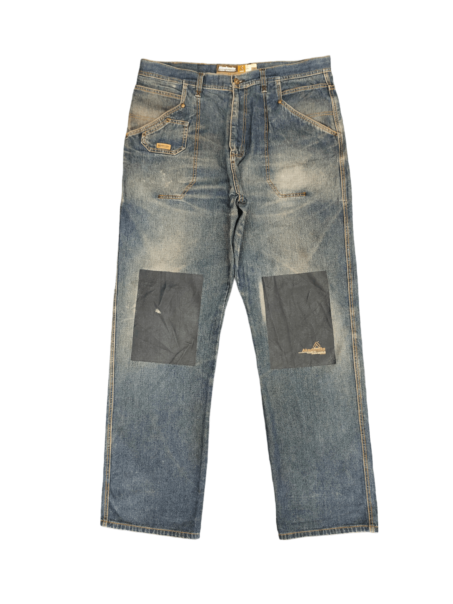 Akademiks Baggy Jeans Akademiks 'Gene Research' Printed Knee Wide Leg Size US 38 / EU 54 - 1 Thumbnail