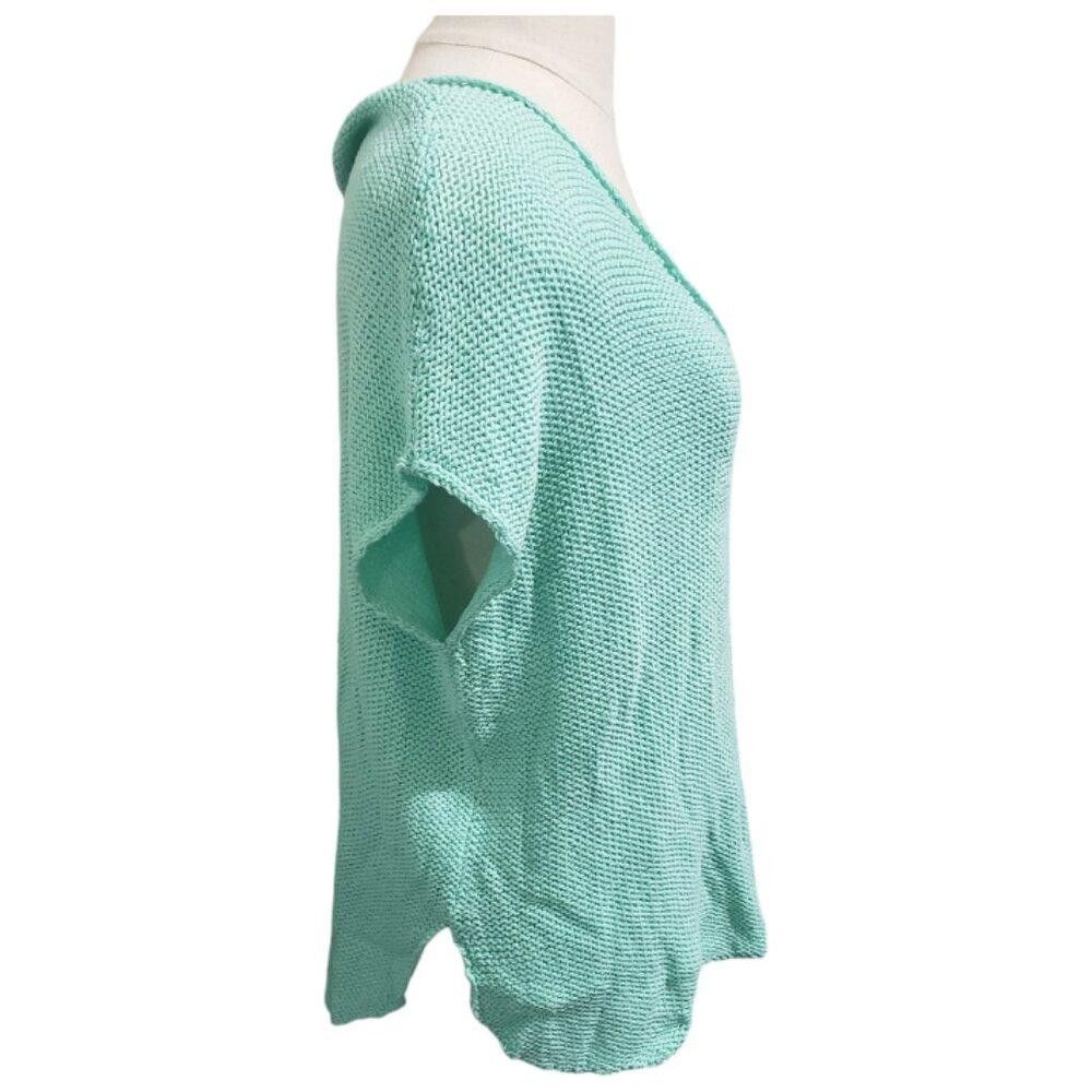 Designer CT1907 Wooden Ships Mint Green Short Sleeve Sweater S/M Size S / US 4 / IT 40 - 2 Thumbnail