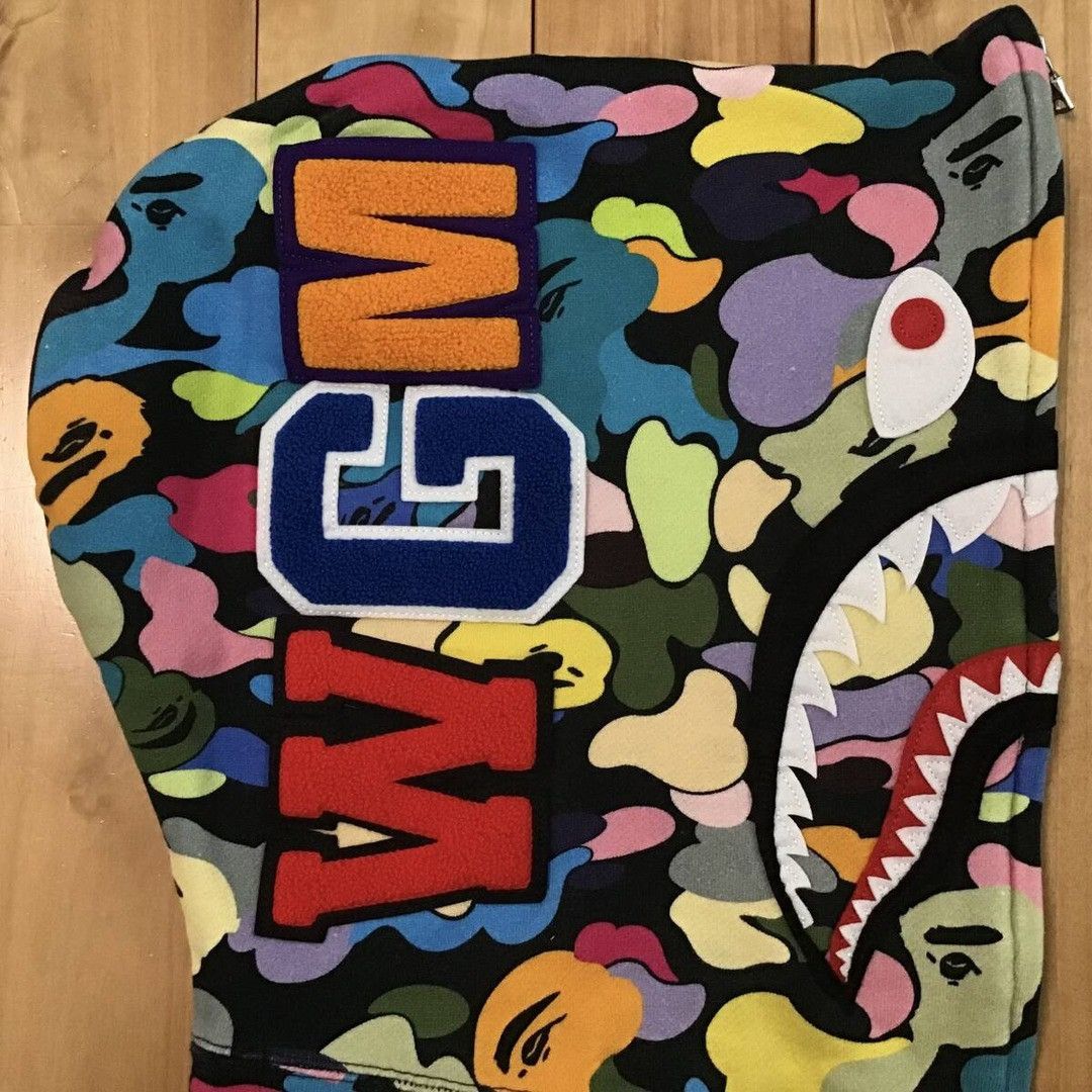Bape BAPE Multi camo WGM shark full zip hoodie a bathing ape Size US XL / EU 56 / 4 - 4 Thumbnail