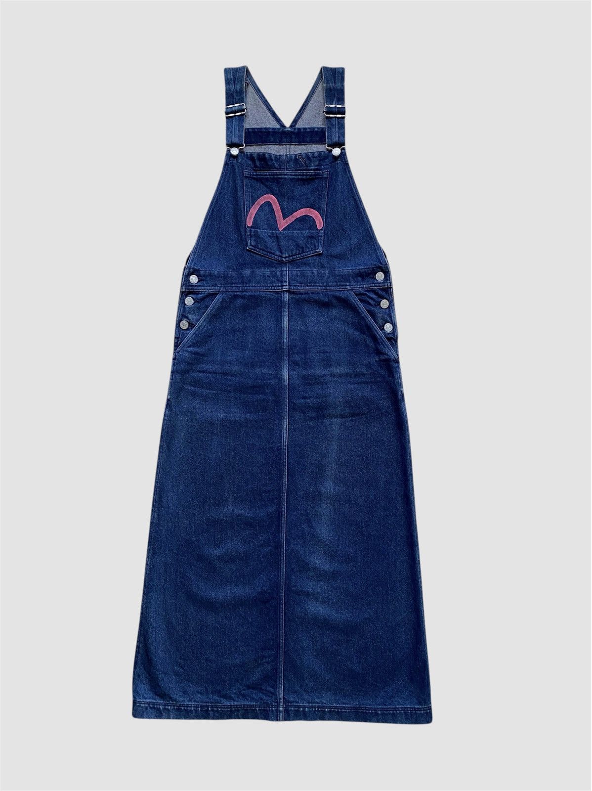 Evisu Vintage Evisu Donna Denim Pinafore Maxi Dress Size L / US 10 / IT 46 - 2 Thumbnail