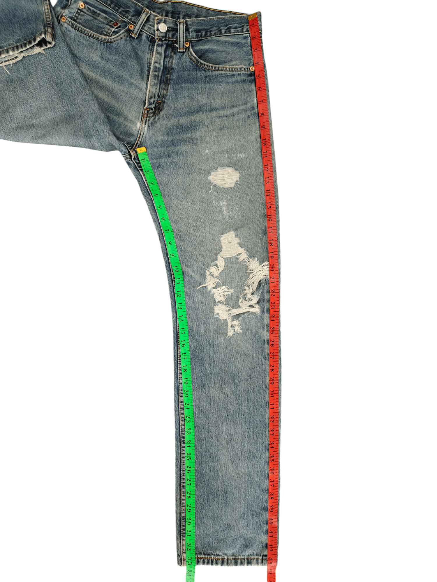 Levi's Vintage Clothing Vintage Y2k Levis 505 Distress Destroy Knee Sand Wash Jeans Size US 31 - 9 Thumbnail