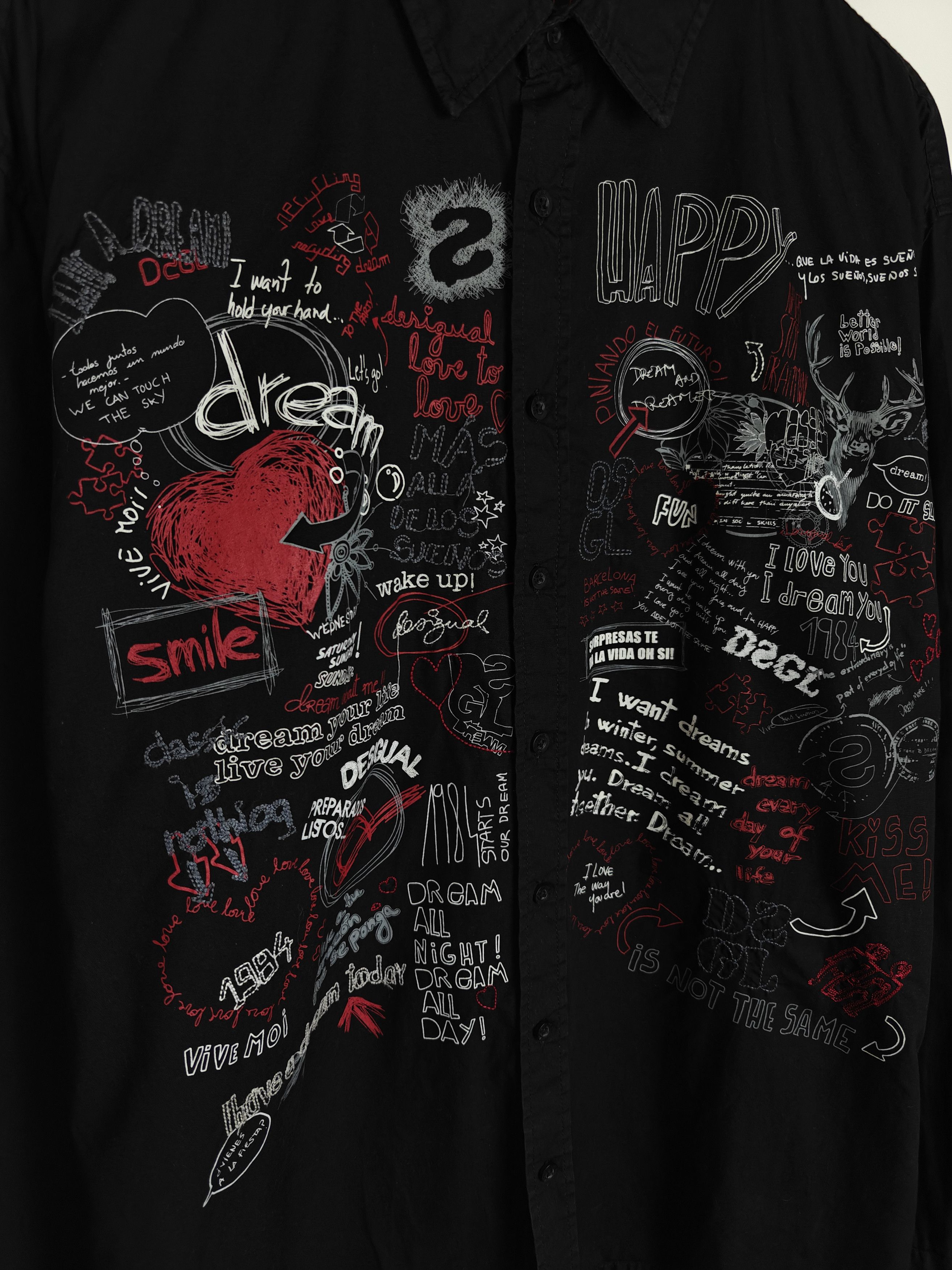 Desigual Desigual Shirt Collared Black size 3XL Size US XXL / EU 58 / 5 - 4 Thumbnail