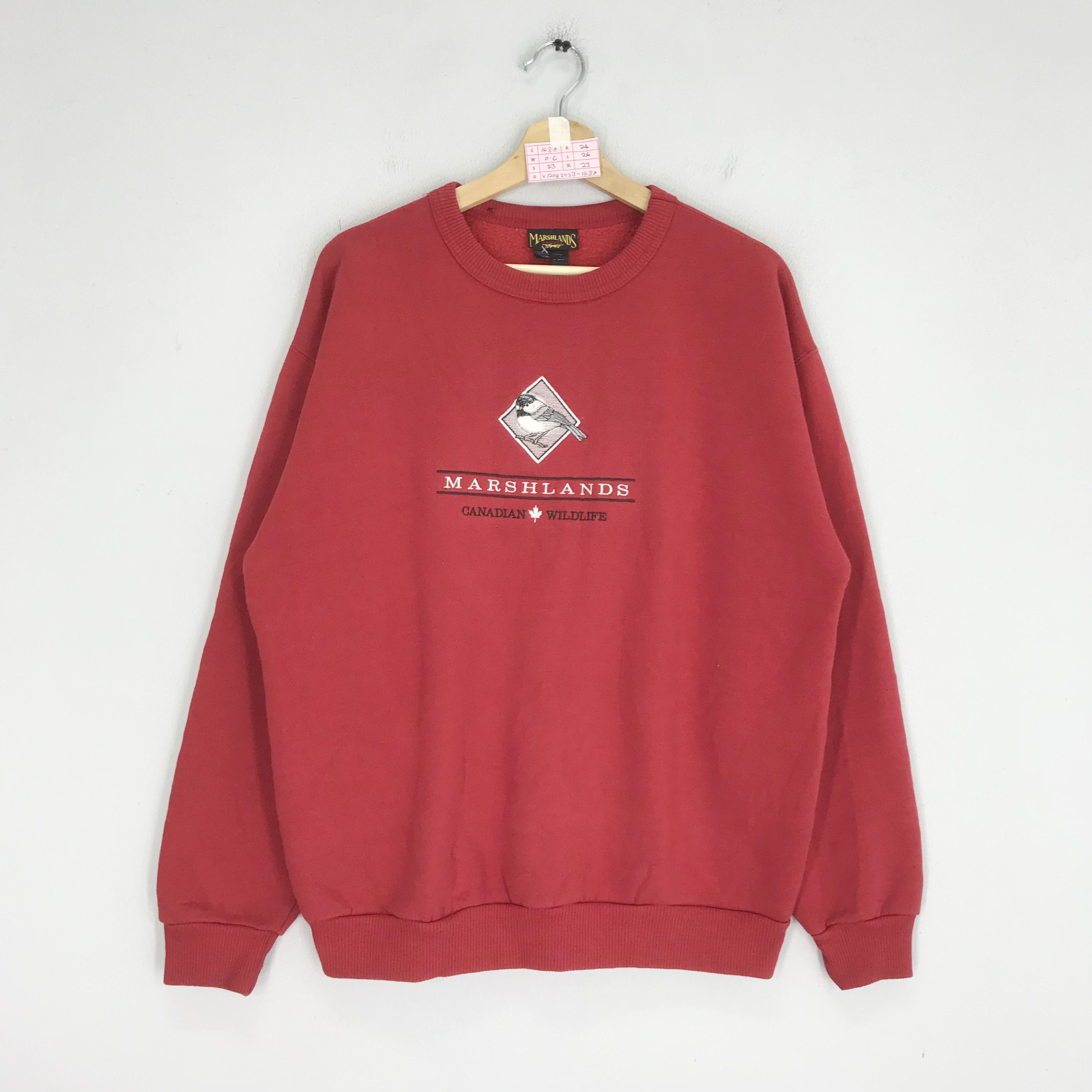 image of Canadian Sweater x Habitat Vintage 90's Marshland Canadian Wildlife Habitat Sweatshirts in Red (Siz