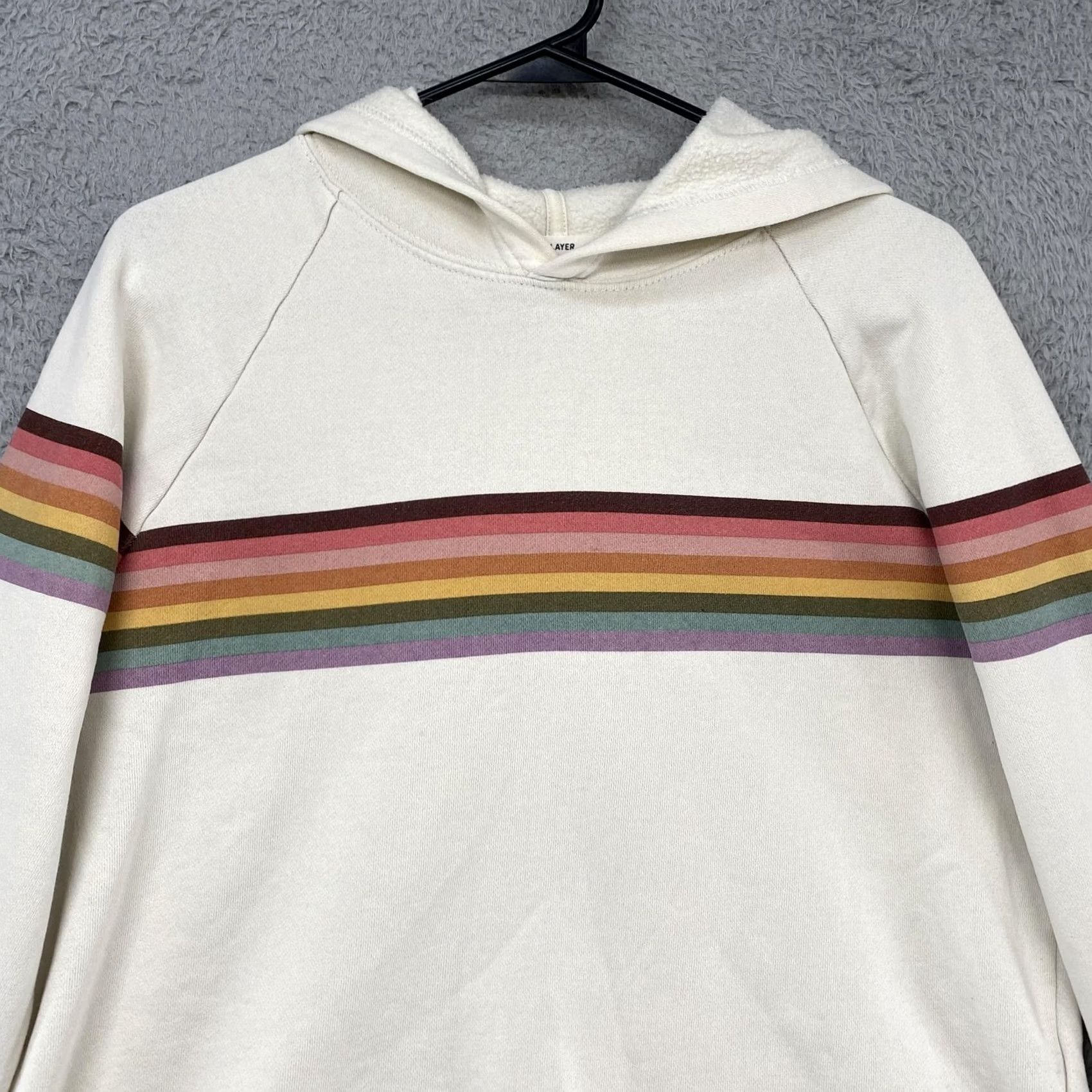 Marine Layer Marine Layer Womens Hoodie Small Rainbow Stripe Fleece Pullover Cozy Boxy Crop Size S / US 4 / IT 40 - 3 Thumbnail