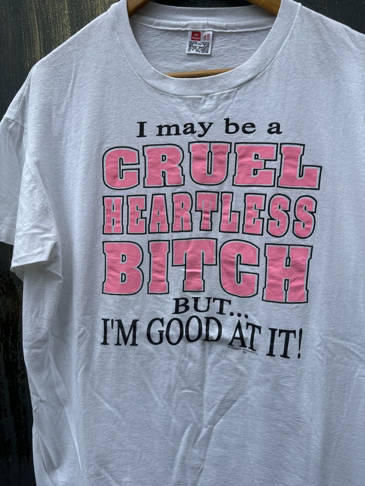 Vintage RARE! Vintage 90’s Parody Wording Tees Cruel Heartless Size US L / EU 52-54 / 3 - 3 Thumbnail