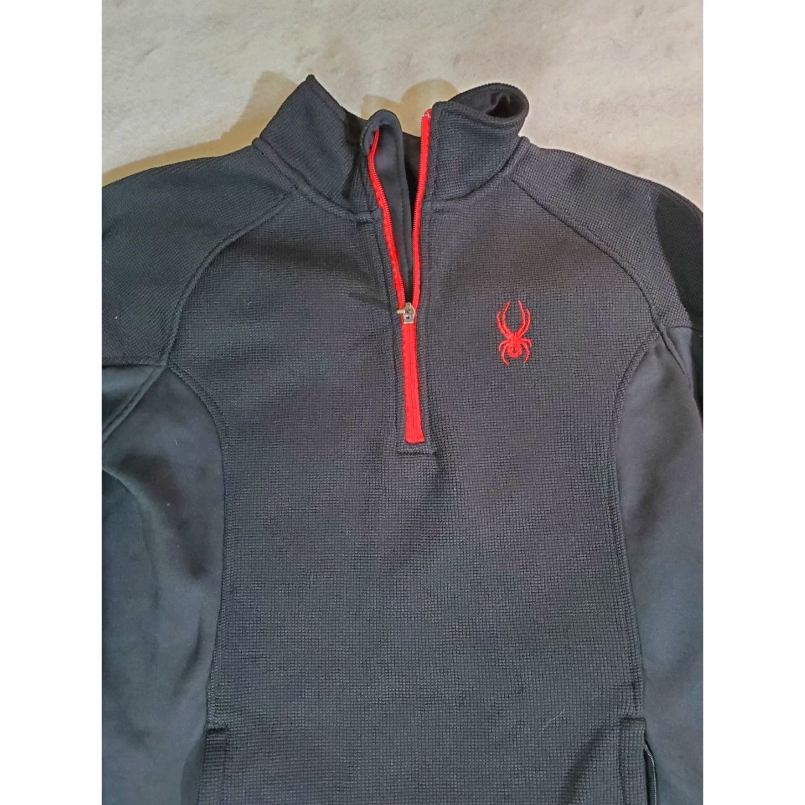 Spyder Spyder Signature Men's Size Small Black & Red Knit 1/4 Zip Pullover Ski Sweater Size US S / EU 44-46 / 1 - 2 Thumbnail