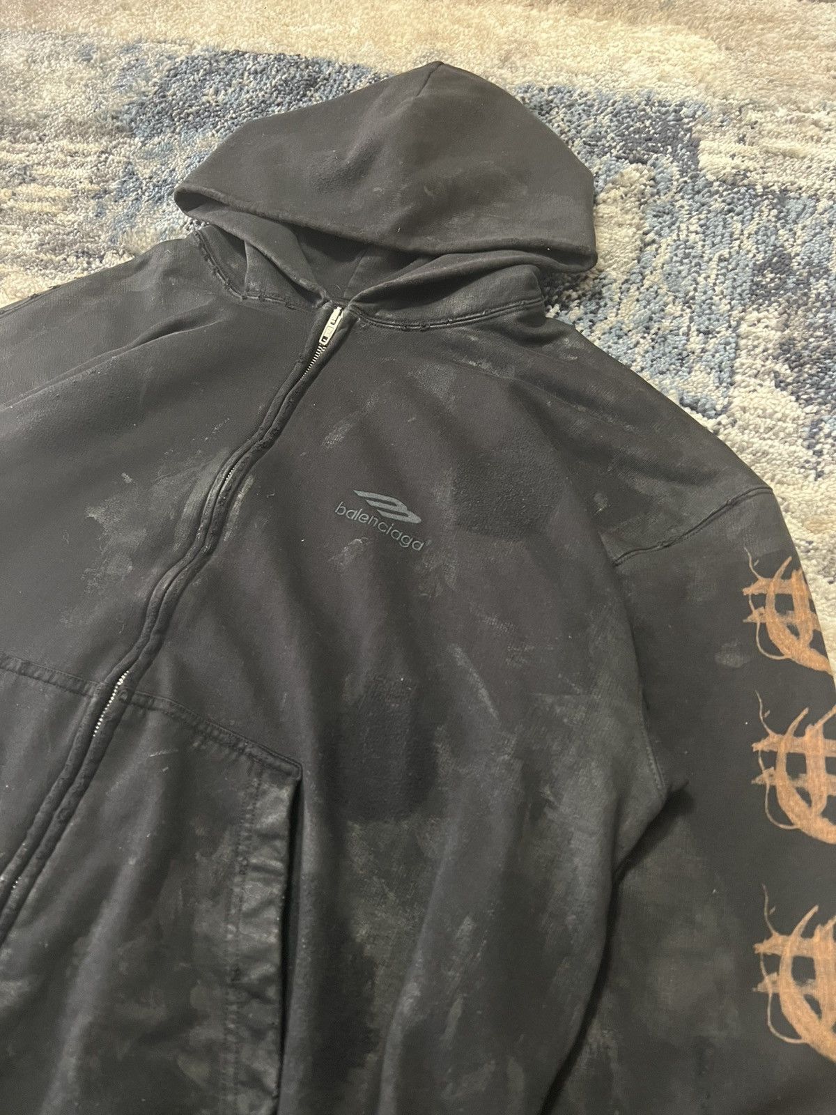 Balenciaga FW23 Balenciaga Mudwash Heavy Metal Zip Up Size US XS / EU 42 / 0 - 2 Thumbnail
