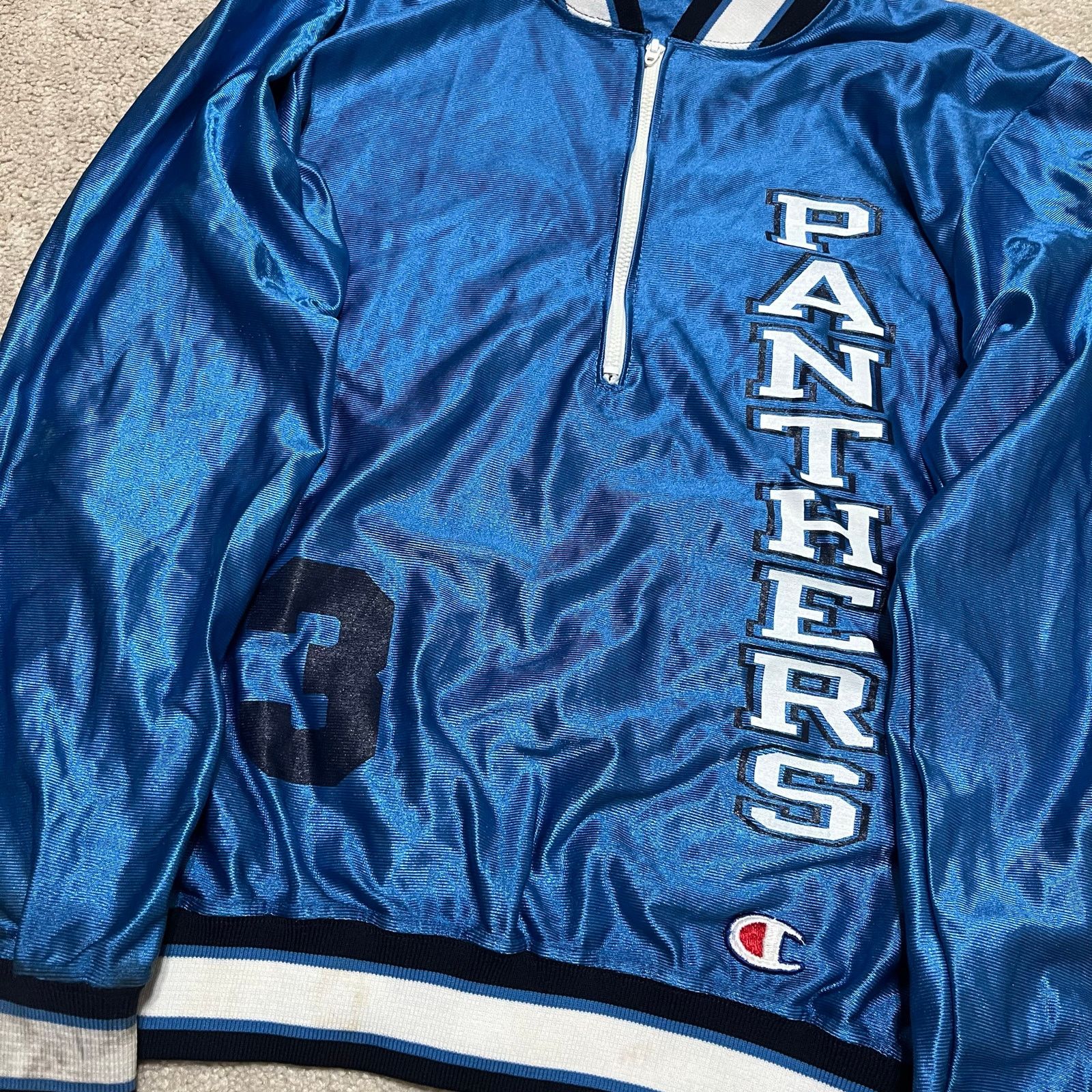 Champion Vintage Champion Carolina Panthers Silk Varisty Jacket Small Size US S / EU 44-46 / 1 - 3 Thumbnail