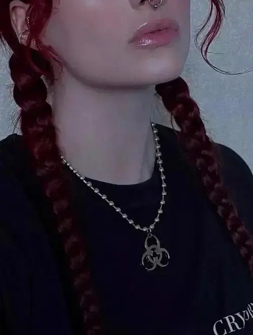 Jewelry Biohazard Symbol Chain Necklace Goth Y2K Chemical Size ONE SIZE - 3 Thumbnail