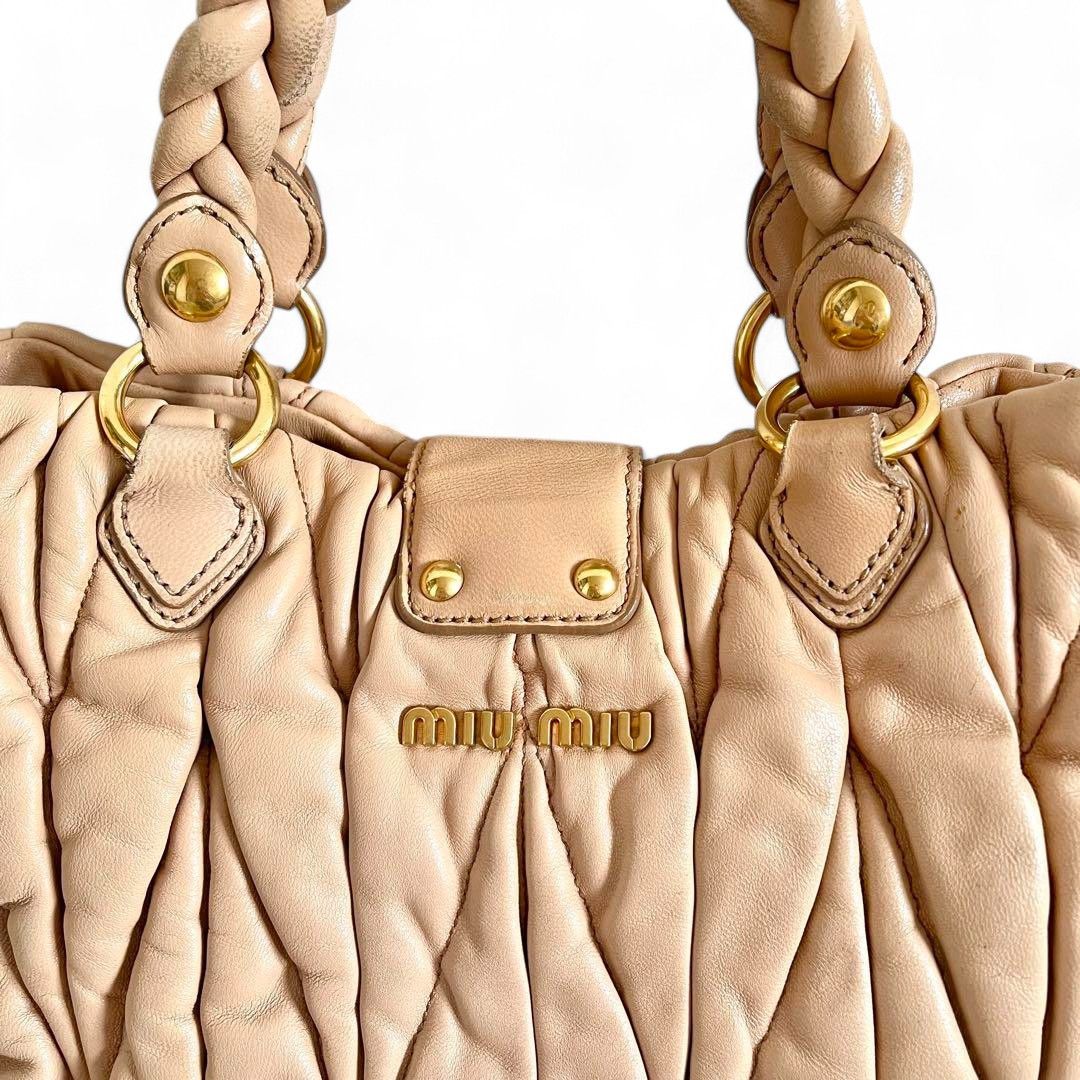 Miu Miu Miu Miu - Matelasse Handbag Beige Pink Gold Hardware Handbag Size ONE SIZE - 2 Thumbnail