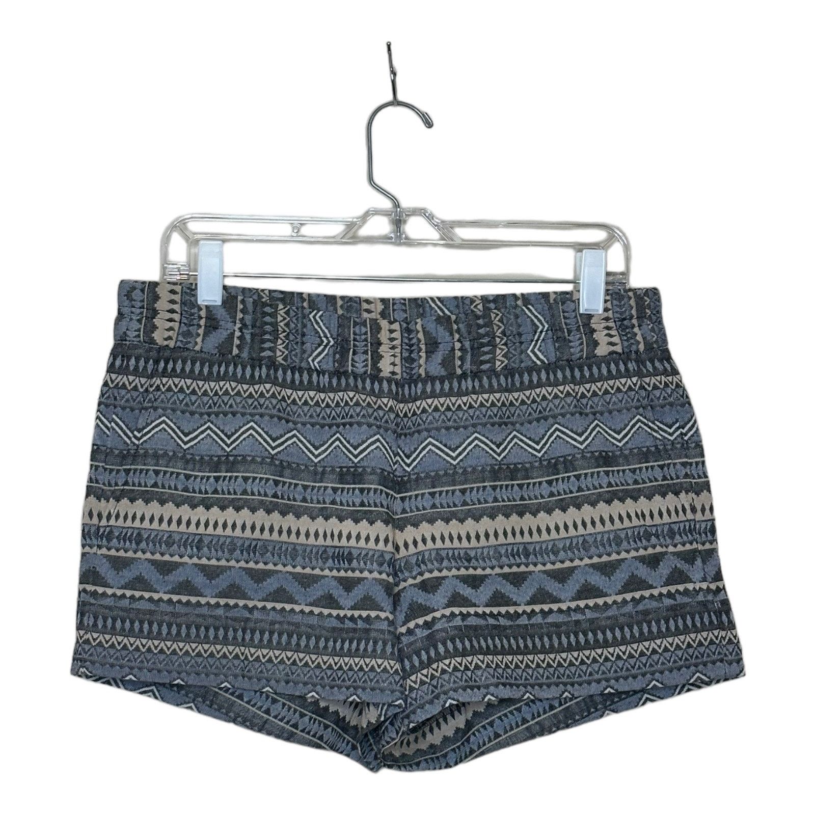J.Crew J.CREW Blue-Gray Tribal Print Pockets Pull On Shorts size 8 Size 30" / US 8 / IT 44 - 8 Thumbnail