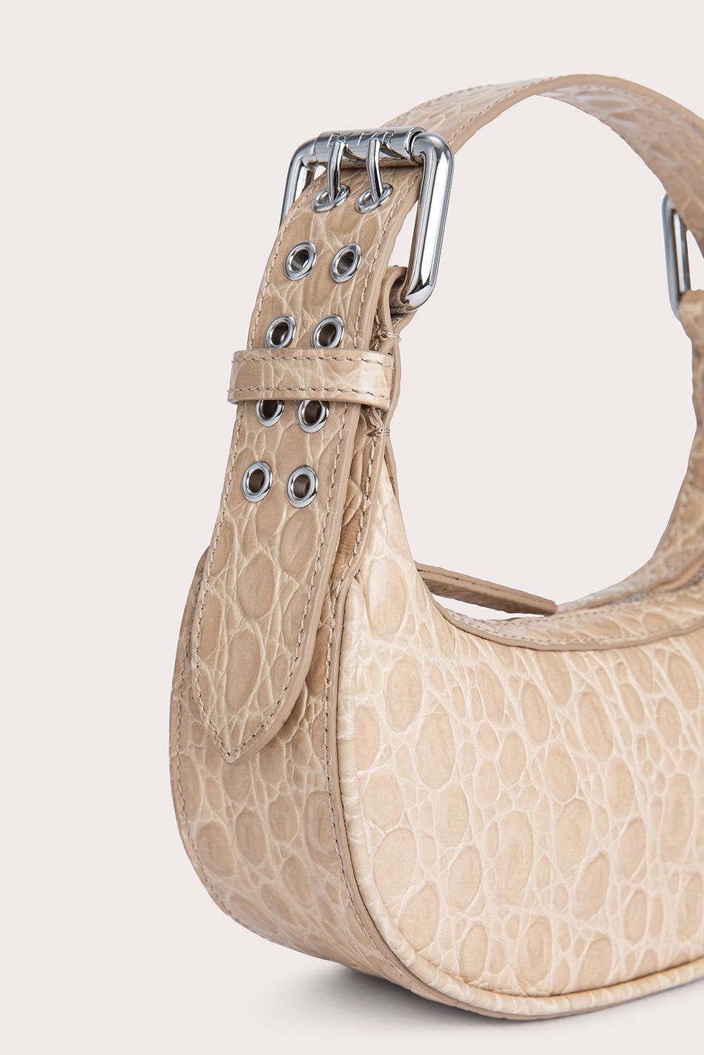 By Far o1mle1224 Size : OS/Croco Embossed Leather Mini Bag Beige Size ONE SIZE - 4 Thumbnail