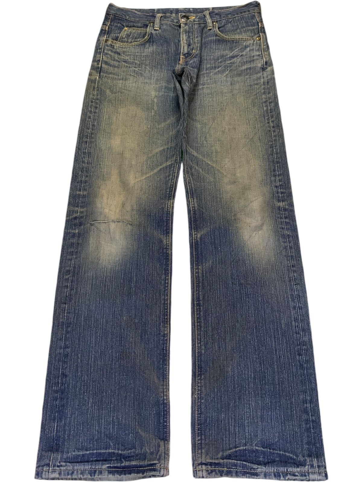 Lee Vintage Japanese Lee Mud Wash Distressed Baggy Jeans Size US 31 - 1 Thumbnail