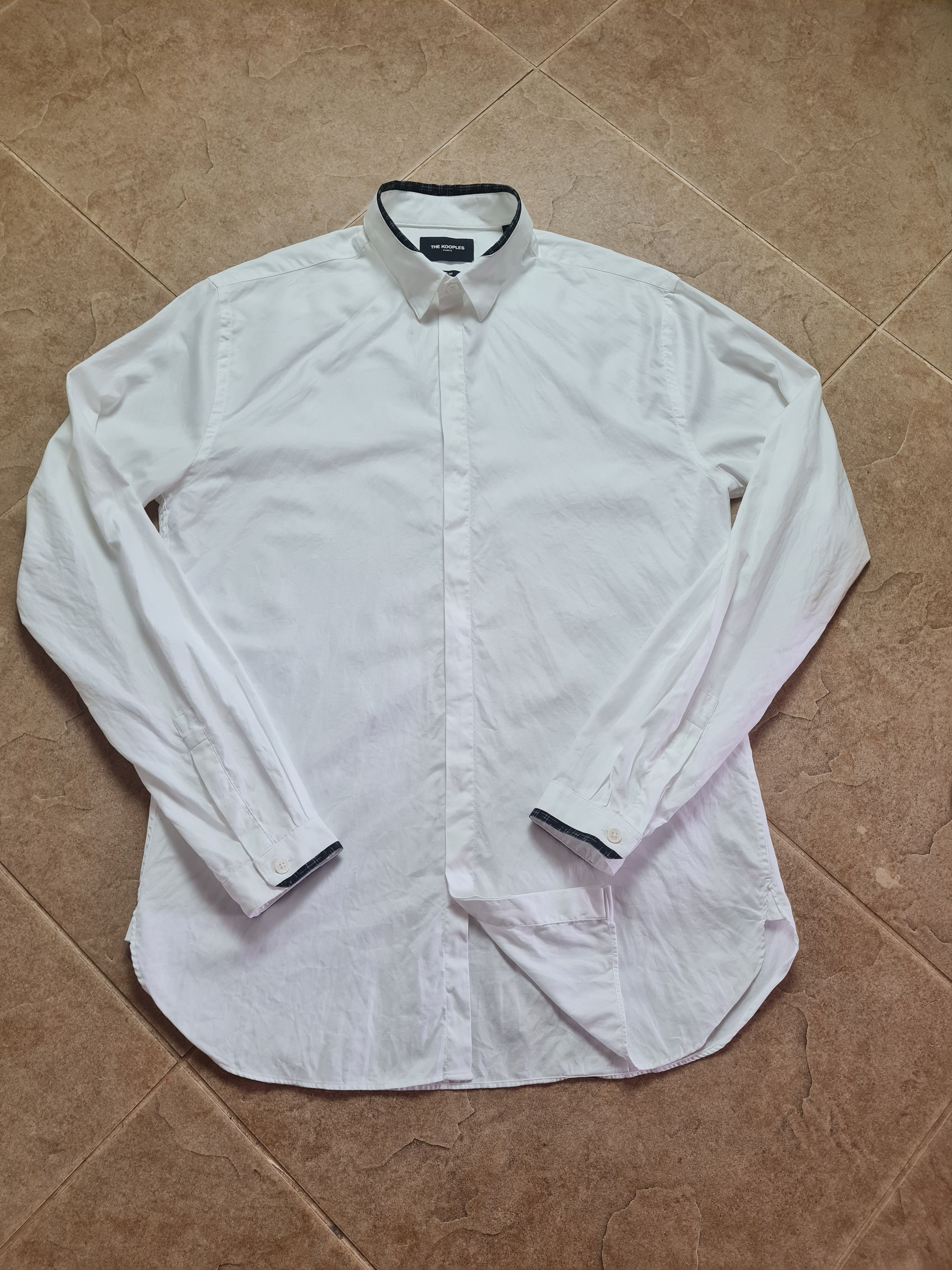The Kooples Mens White Dress Shirt The Kooples Banded Collar Size L Size US L / EU 52-54 / 3 - 10 Thumbnail