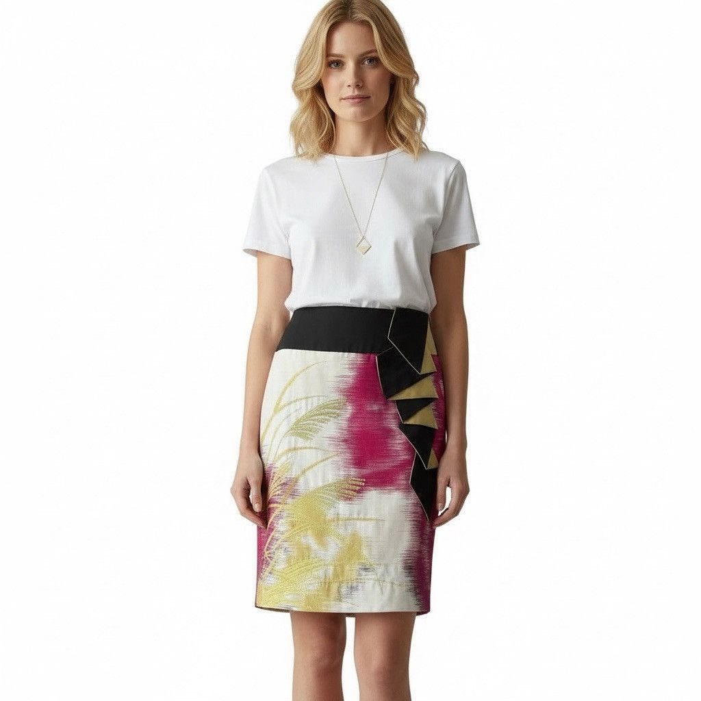 Anthropologie Anthropologie Floreat Origami Jacquard Cotton Skirt sz.4 Size 27" / US 4 / IT 40 - 1 Thumbnail