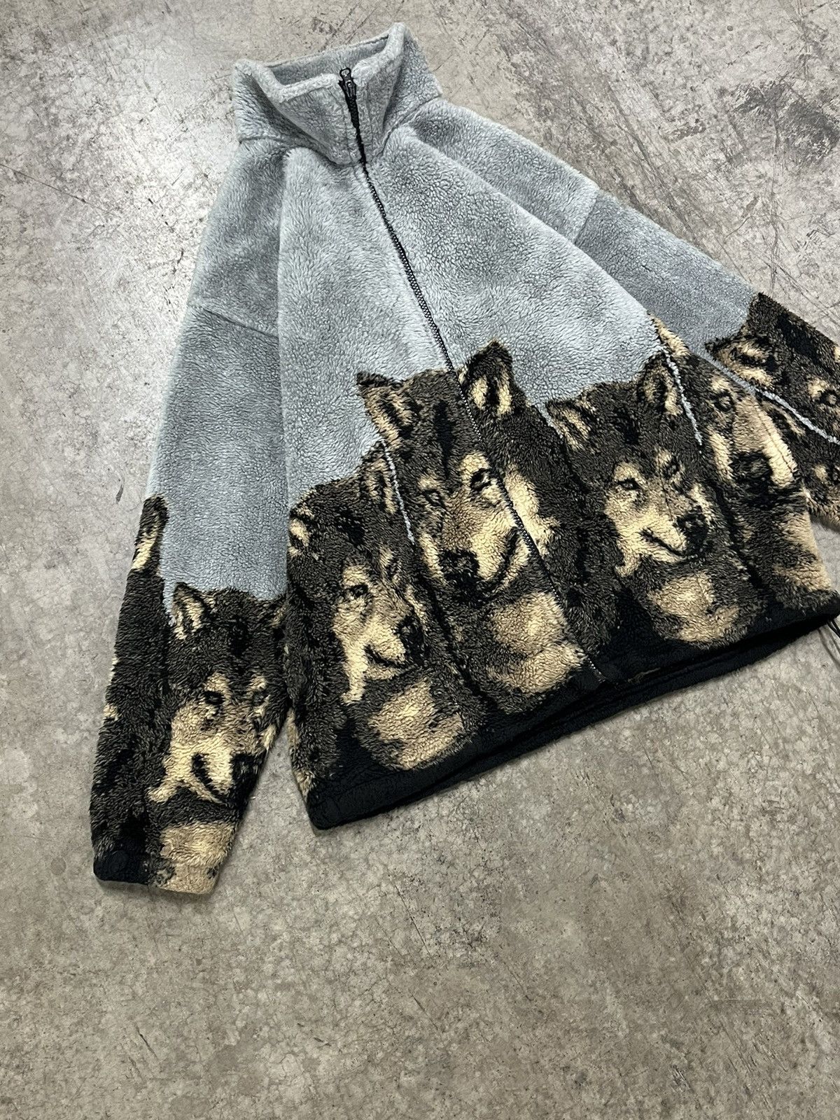 Vintage All over print fleece vintage wolf nature animals fall rare Size US M / EU 48-50 / 2 - 5 Thumbnail
