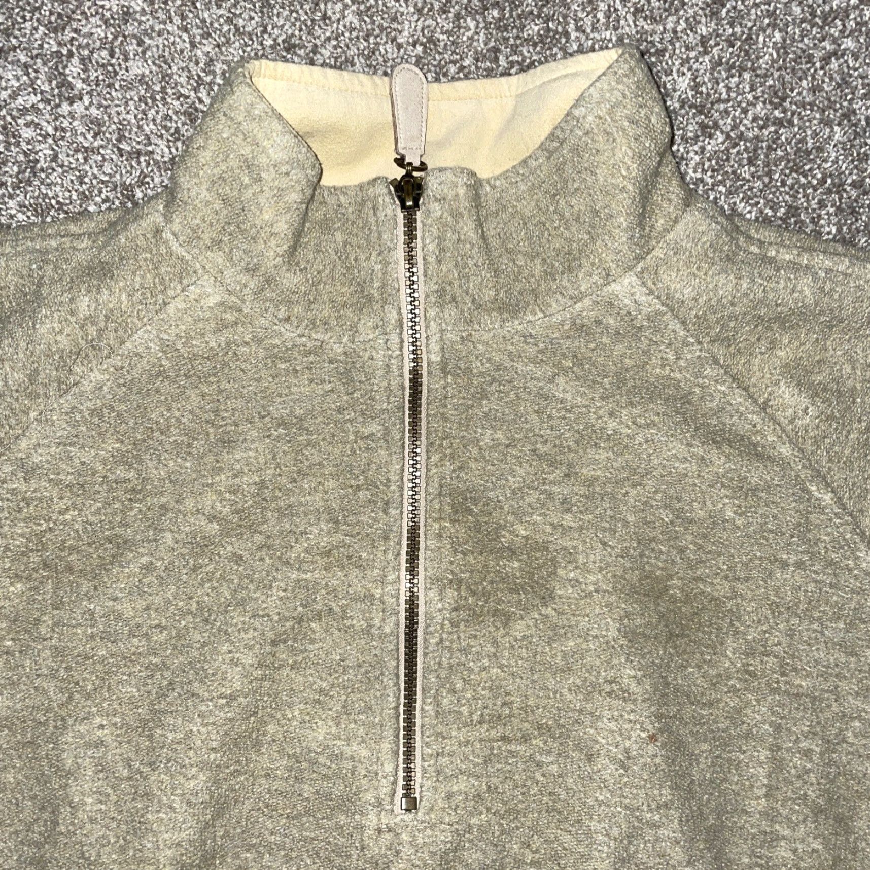 Vintage Straight Down USA Made Beige Half Zip Pullover Mens L Sweater Zip Size US L / EU 52-54 / 3 - 2 Thumbnail