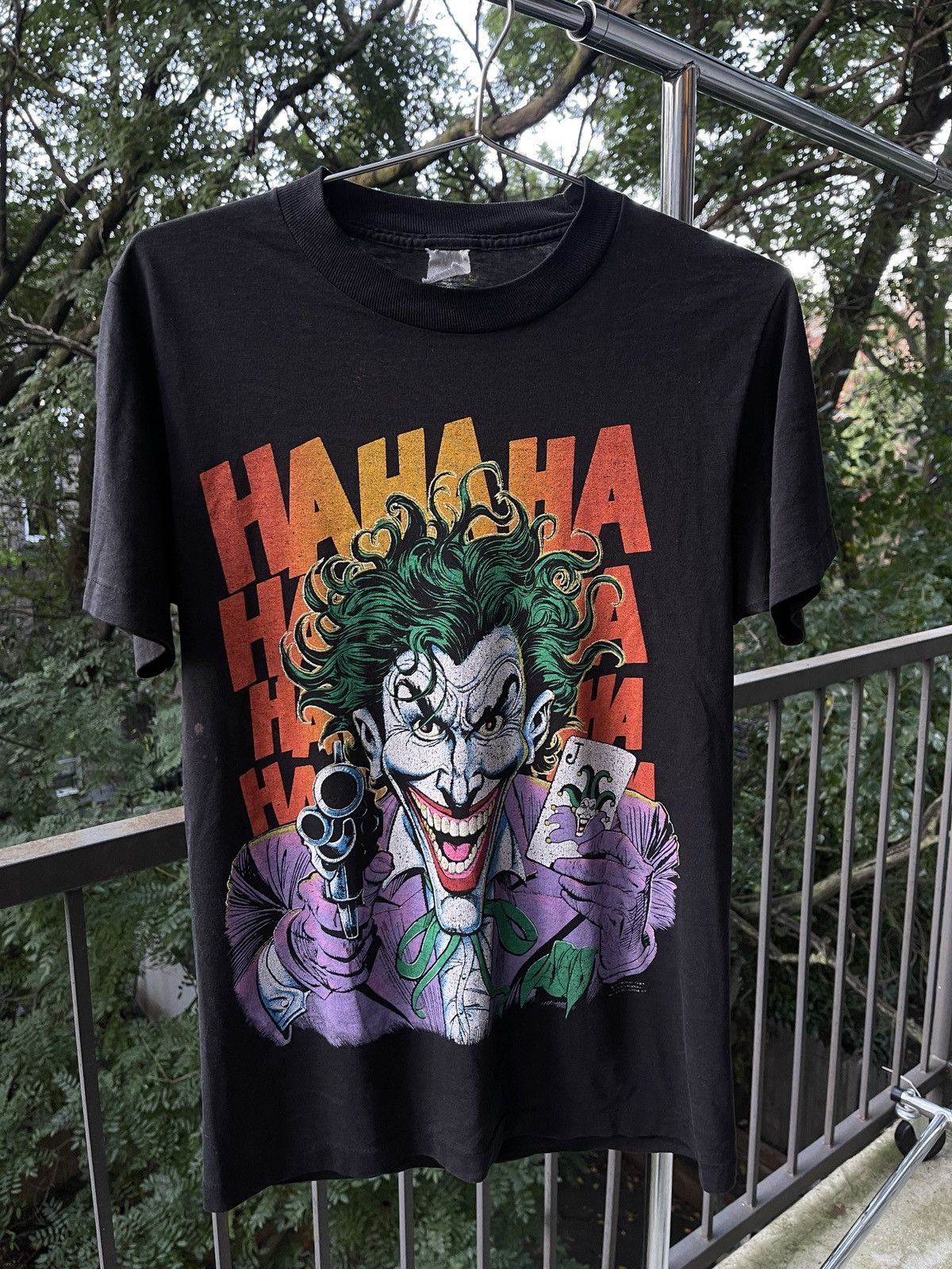 image of Dc Comics x Vintage 1989 Joker Ha Ha Ha Crazy Tee Shirt Small in Black, Men's (Size Medium)