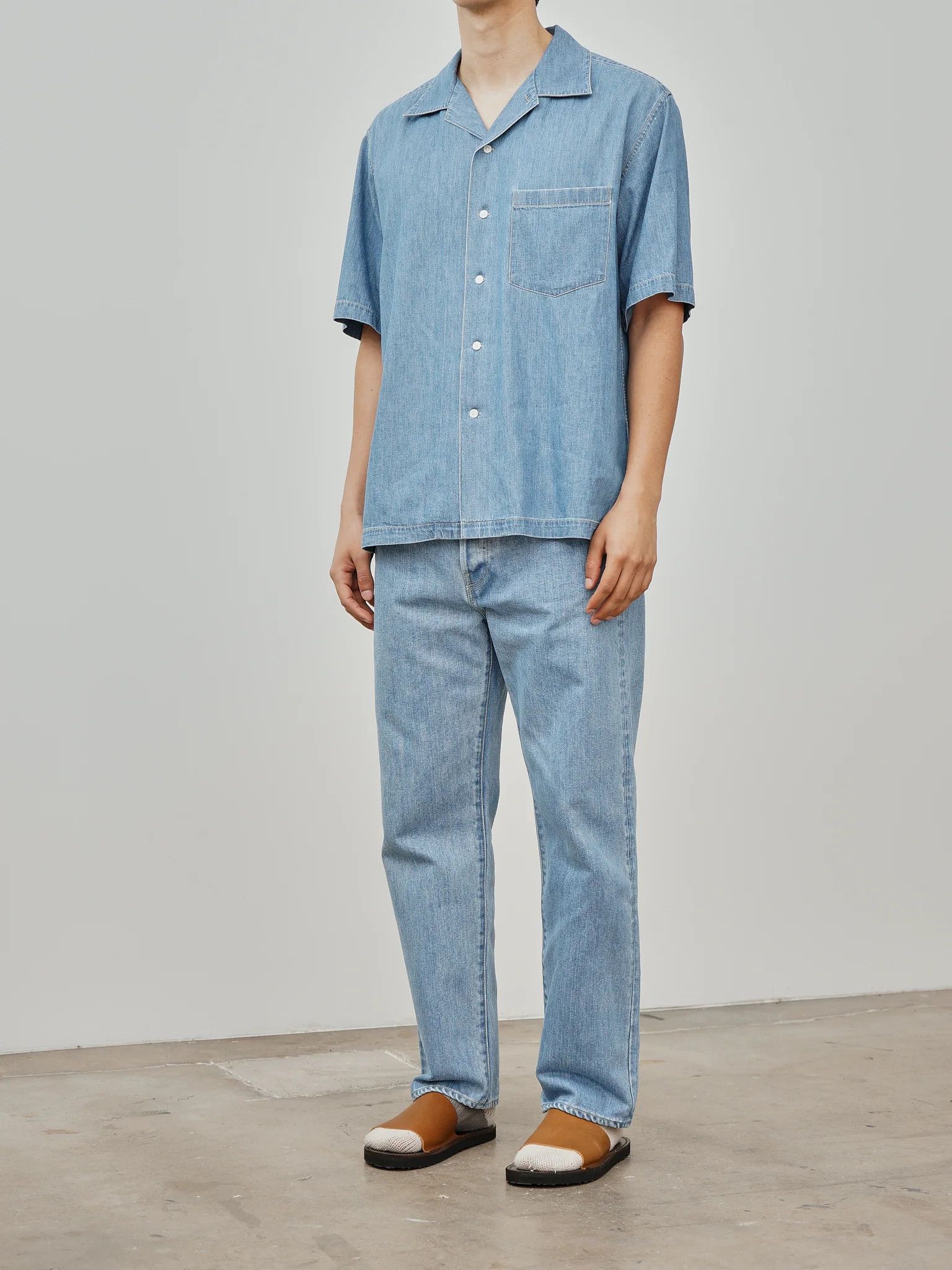 Auralee 💚 Auralee Selvedge Super Light Denim Half Sleeved Shirt NEW Size US XXL / EU 58 / 5 - 4 Thumbnail