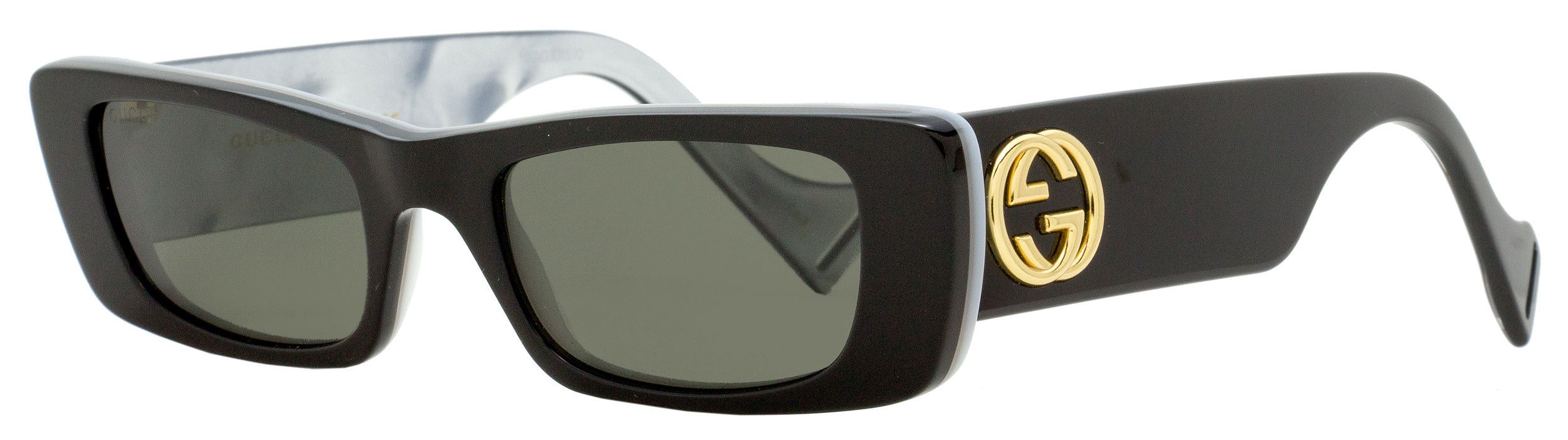 Rectangular Sunglasses GG0516S 001 Black/Gold/Pearl 52mm 051