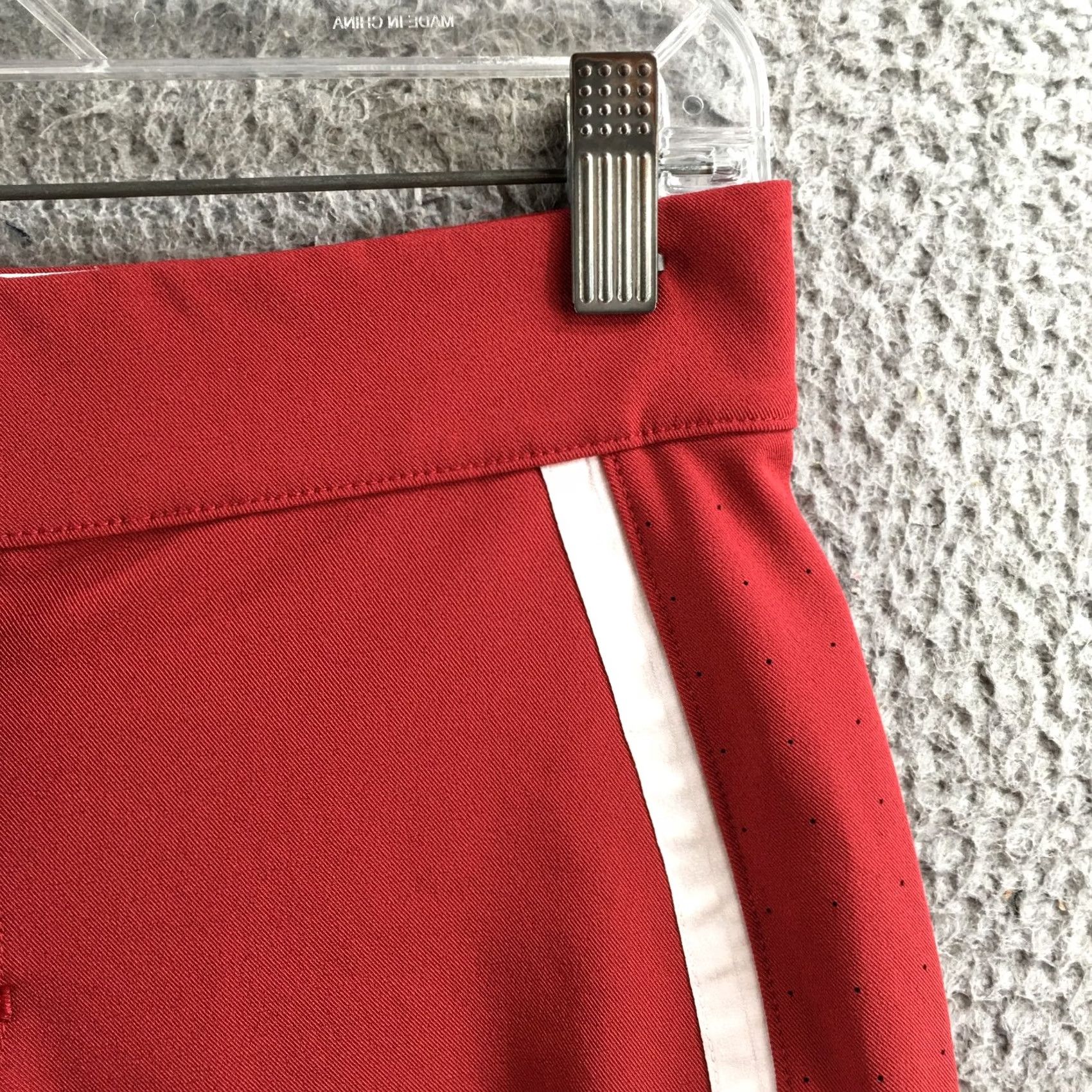 Nike Nike Capri Pants Womens S Red Dri-FIT Athletic Stripe Perforated Polyester Size 28" / US 6 / IT 42 - 4 Thumbnail