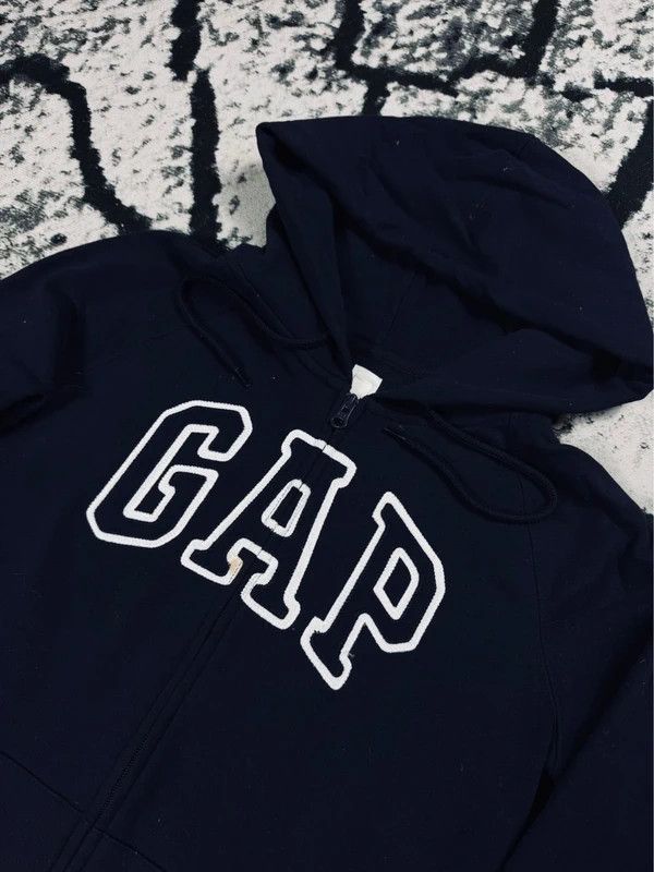Gap Gap Navy Logo Zip Hoodie Size S / US 4 / IT 40 - 3 Thumbnail