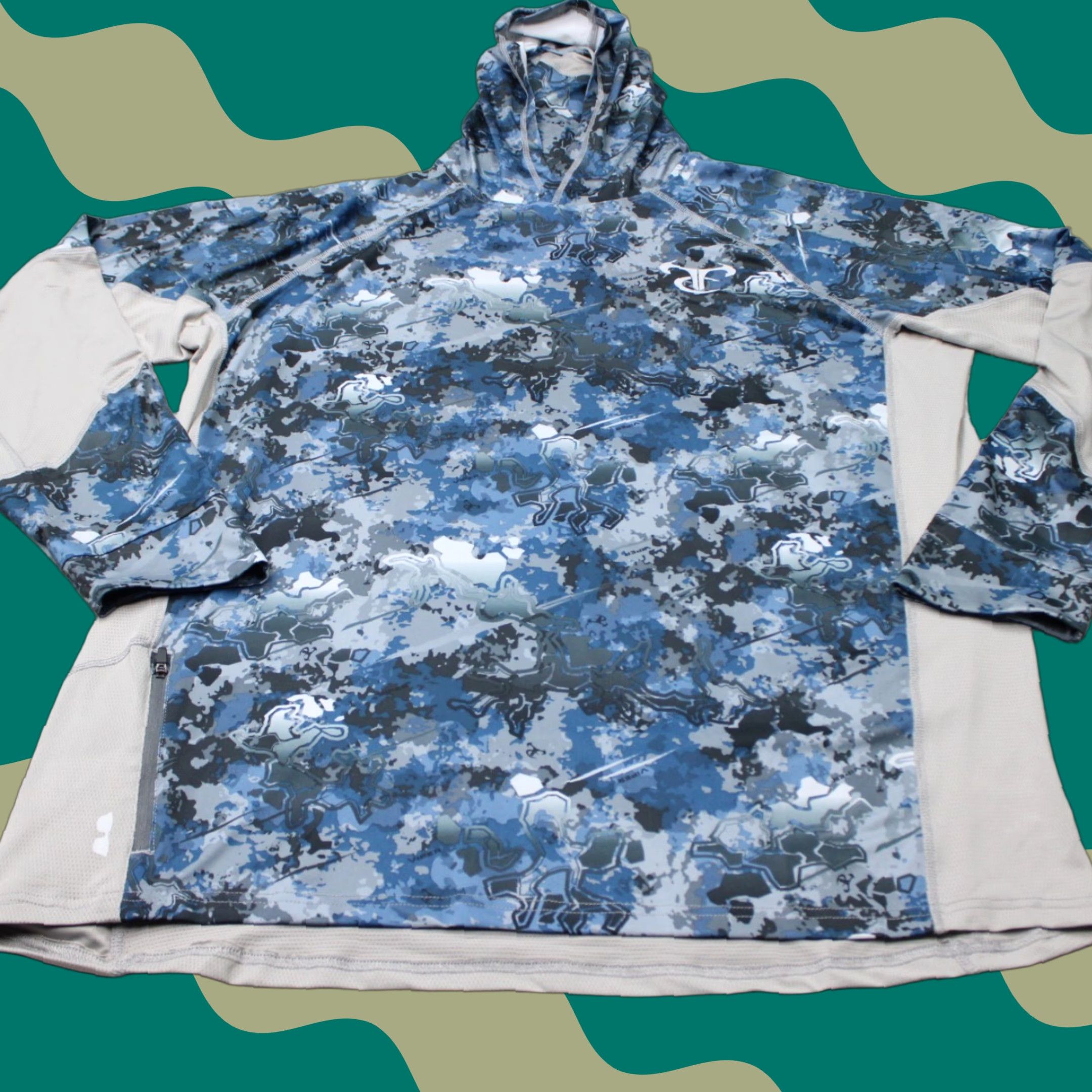 Vintage True Timber Hoodie Mens XL Blue Camo Ragewater Pullover Hooded Shirt Long Sleeve Camouflage Fish Style 90s (if applicable) Mens Size US XL / EU 56 / 4 - 1 Thumbnail