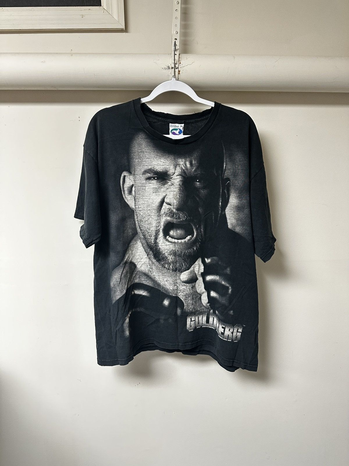 image of Liquid Blue x Vintage 1998 Wcw Goldberg Aop Tee in Black, Men's (Size XL)