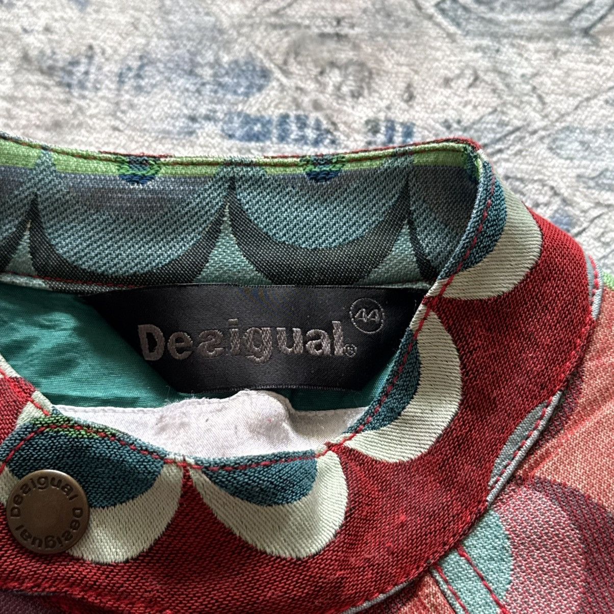 If Six Was Nine 📌 Crazy Desigual Asymmetrical Zip Patchwork Cropped Jacket Size M / US 6-8 / IT 42-44 - 5 Thumbnail