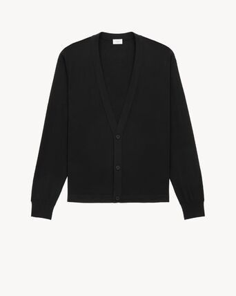 Saint Laurent Paris o1s1wg110126 817221 Cardigan in Wool in Black Size US XXL / EU 58 / 5 - 1 Thumbnail