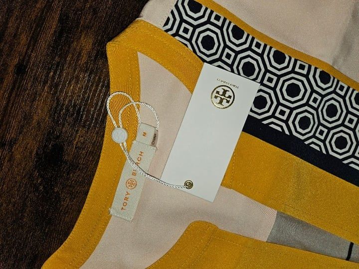 Tory Burch NWT Tory Burch Tunic Aston Silk Geometric Pink Mustard Medi Size M / US 6-8 / IT 42-44 - 4 Thumbnail