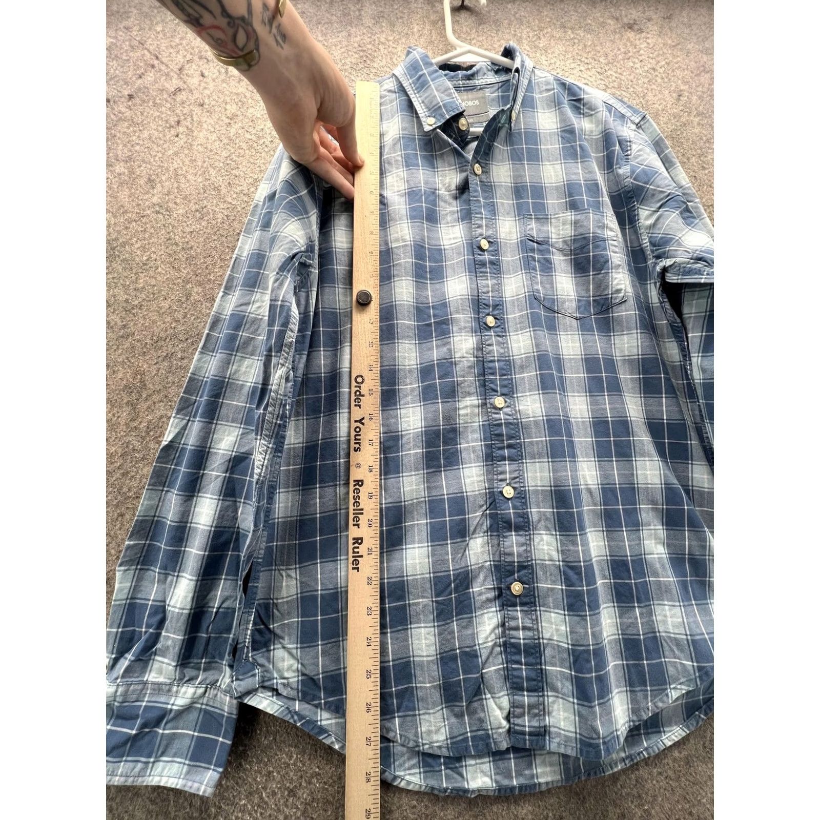 Bonobos VINTAGE Bonobos Shirt Mens M Blue Plaid Long Sleeve Button Front Slim Fit Casual Size US M / EU 48-50 / 2 - 3 Thumbnail