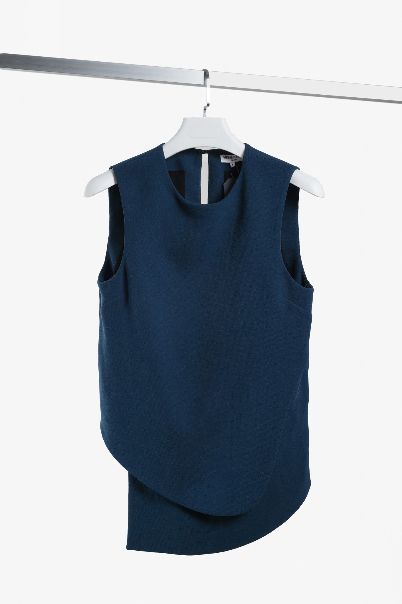 Opening Ceremony Teal Asymmetric Crepe Top