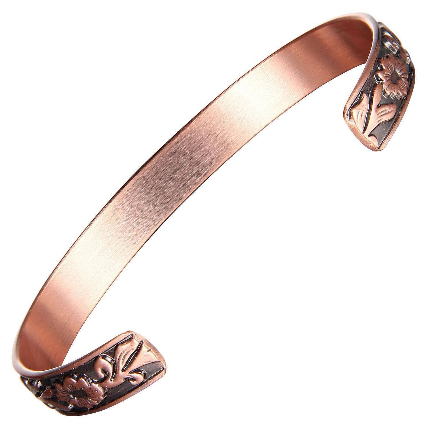 Other Boho Copper Floral Cuff Bangle Bracelet, Arthritis Relief, G Size ONE SIZE - 7 Thumbnail