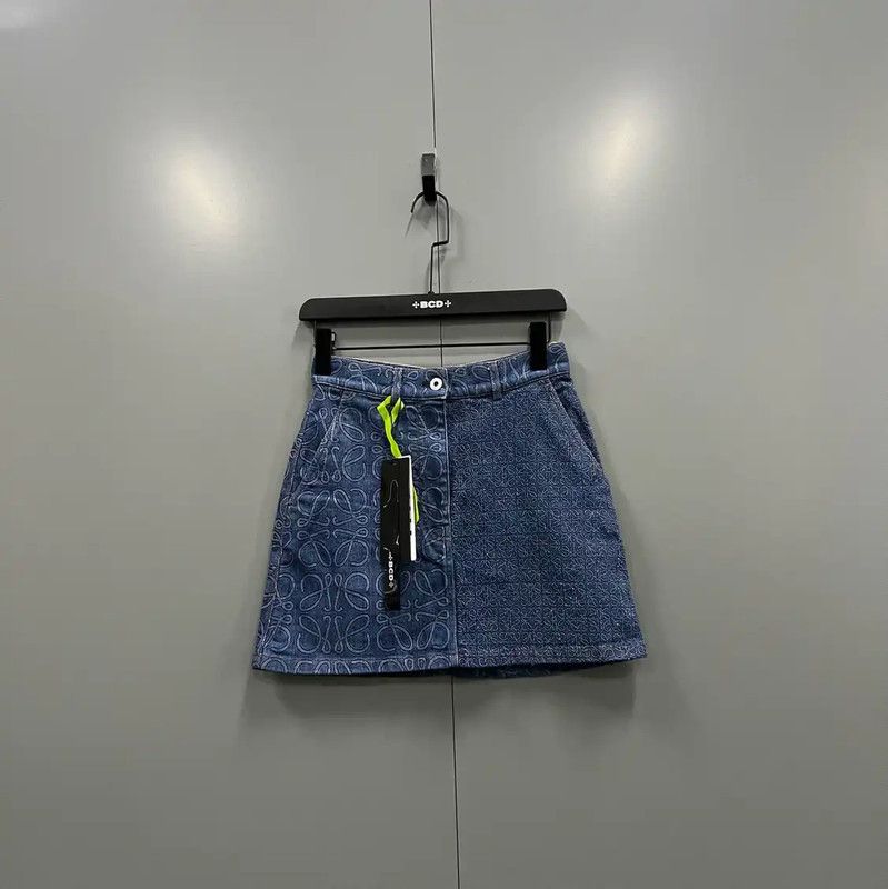 Loewe Loewe Summer Blue Cotton Mini Skirt 0089 Size 26" / US 2 / IT 38 - 1 Thumbnail