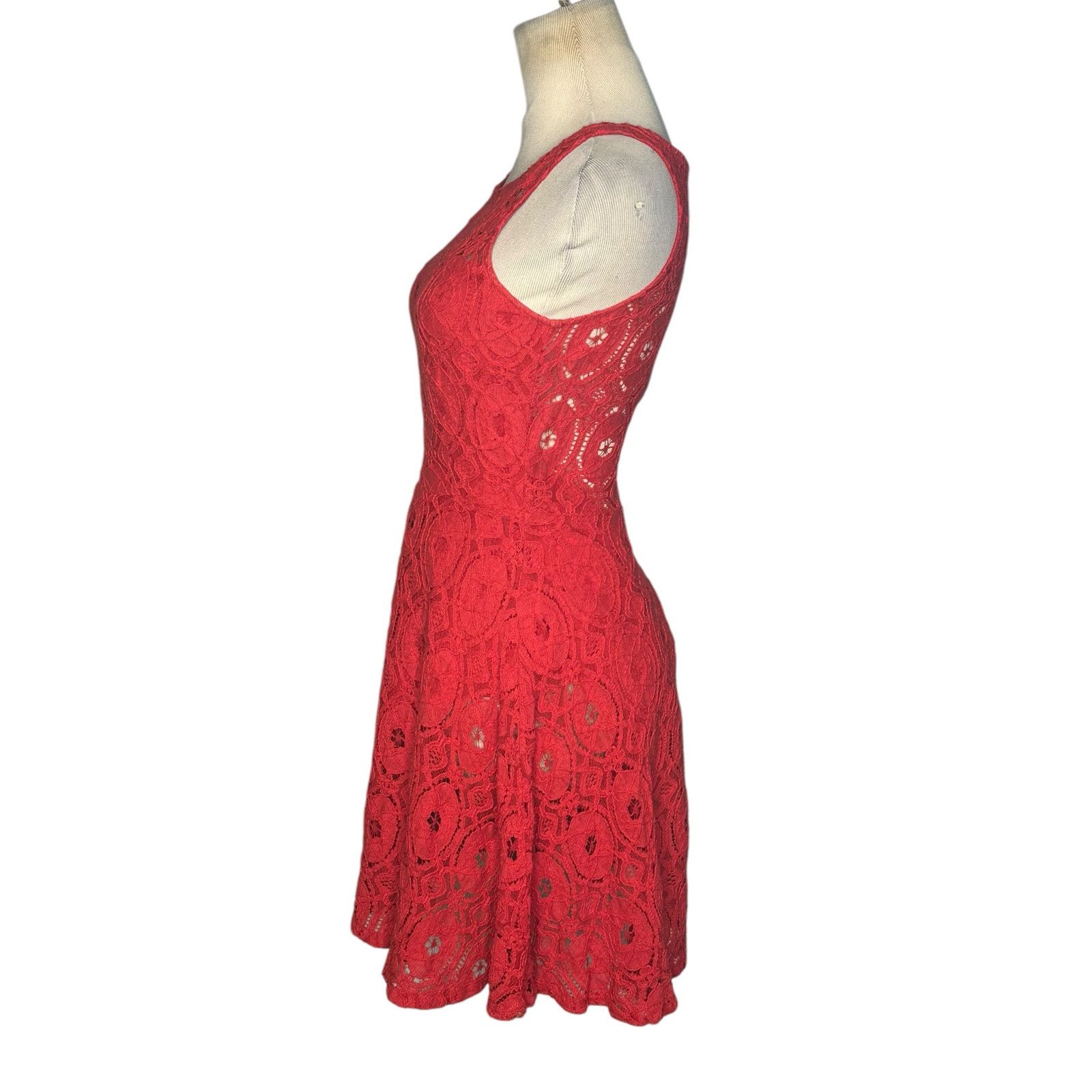 BB Dakota BB Dakota red lace fit and flare mini dress size 0 Size XS / US 0-2 / IT 36-38 - 8 Thumbnail