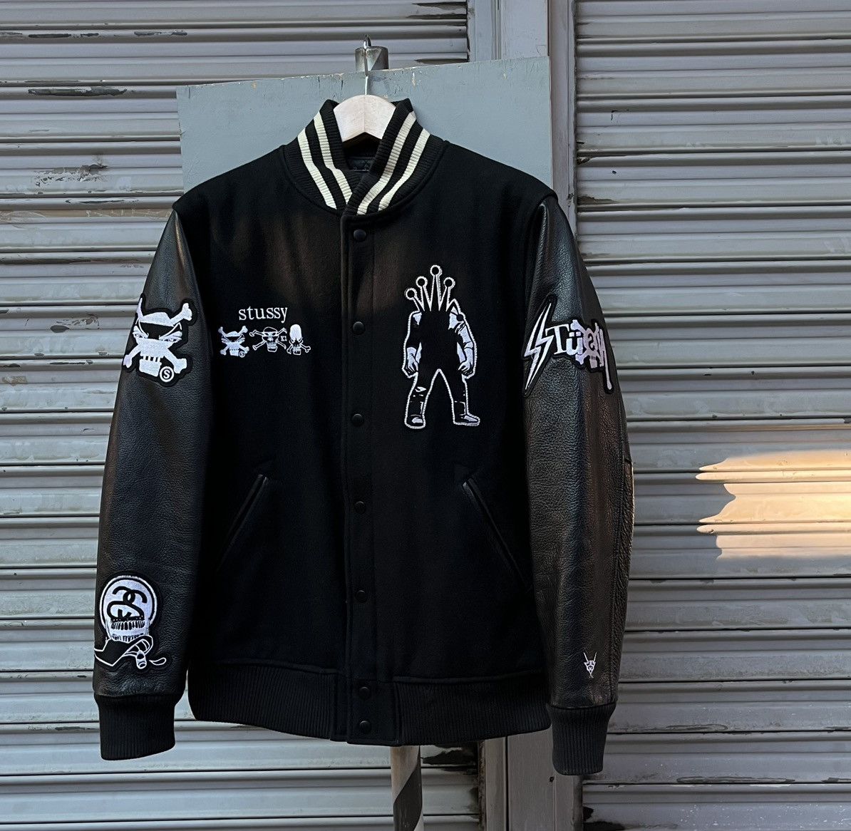 Stussy Small- Stussy X Goldie Metalheadz 30 Varsity Jacket Black