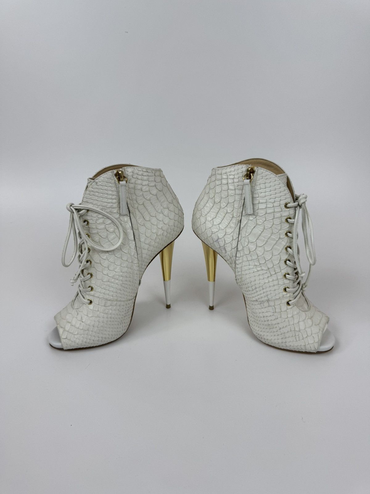 Giuseppe Zanotti Giuseppe Zanotti Open Ankle Boots Leather Stiletto High Heel Size US 10 / IT 40 - 2 Thumbnail
