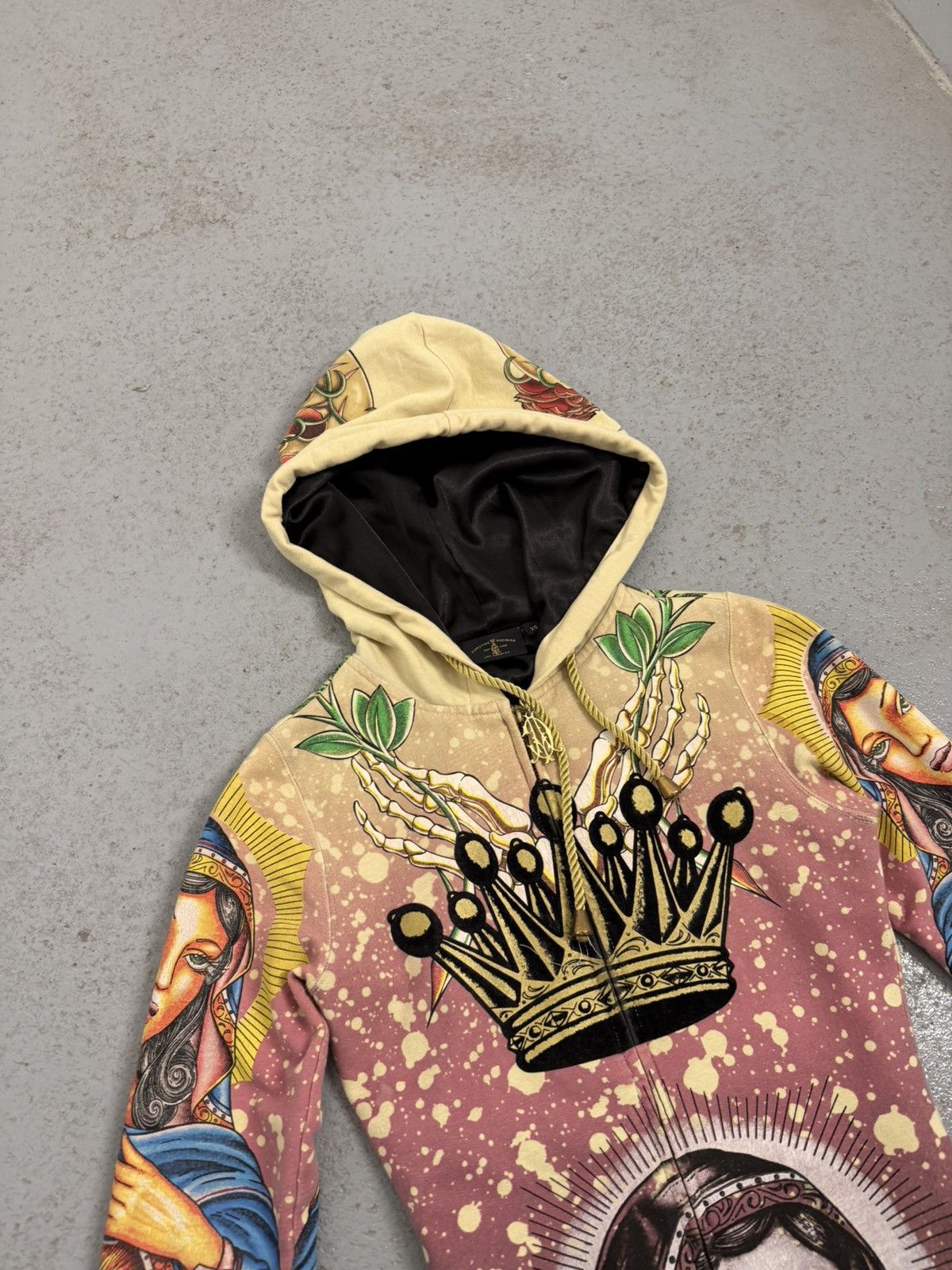 Christian Audigier Christian Audigier Holy Diva Overprinted Y2K Zip Hoodie Size XS / US 0-2 / IT 36-38 - 5 Thumbnail