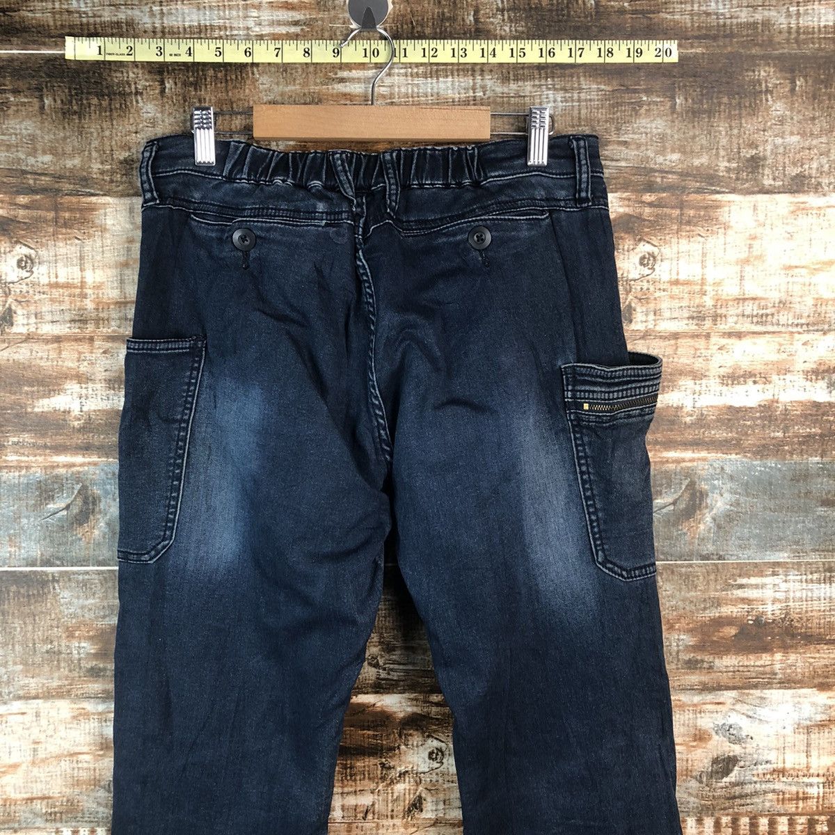 Japanese Brand Fieldcore Japanese utility tactical Blue Denim Pants #A2094 Size US 32 / EU 48 - 19 Thumbnail
