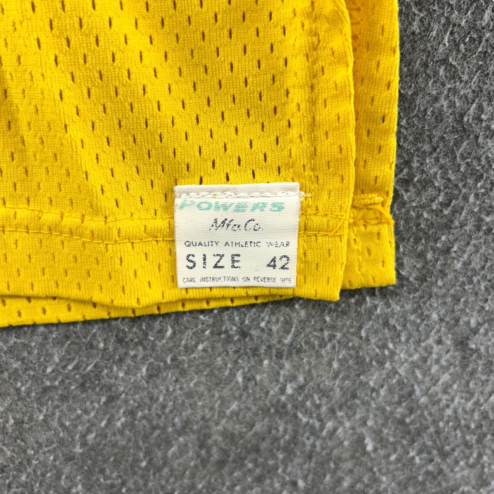 Vintage VINTAGE Powers Jersey T-Shirt Mens L Yellow 70s 90s Graphic Print Jersey Short Sleeve V-Neck Cle Elum Washington Shirt Size US L / EU 52-54 / 3 - 2 Thumbnail