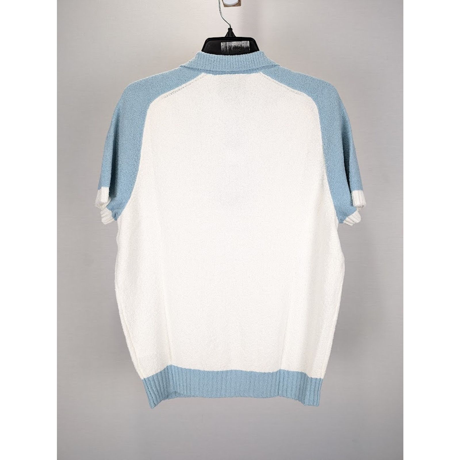 Casablanca o1rshd1 555 / Raglan Boucle Polo Shirt in White/Blue Size US XXL / EU 58 / 5 - 8 Thumbnail
