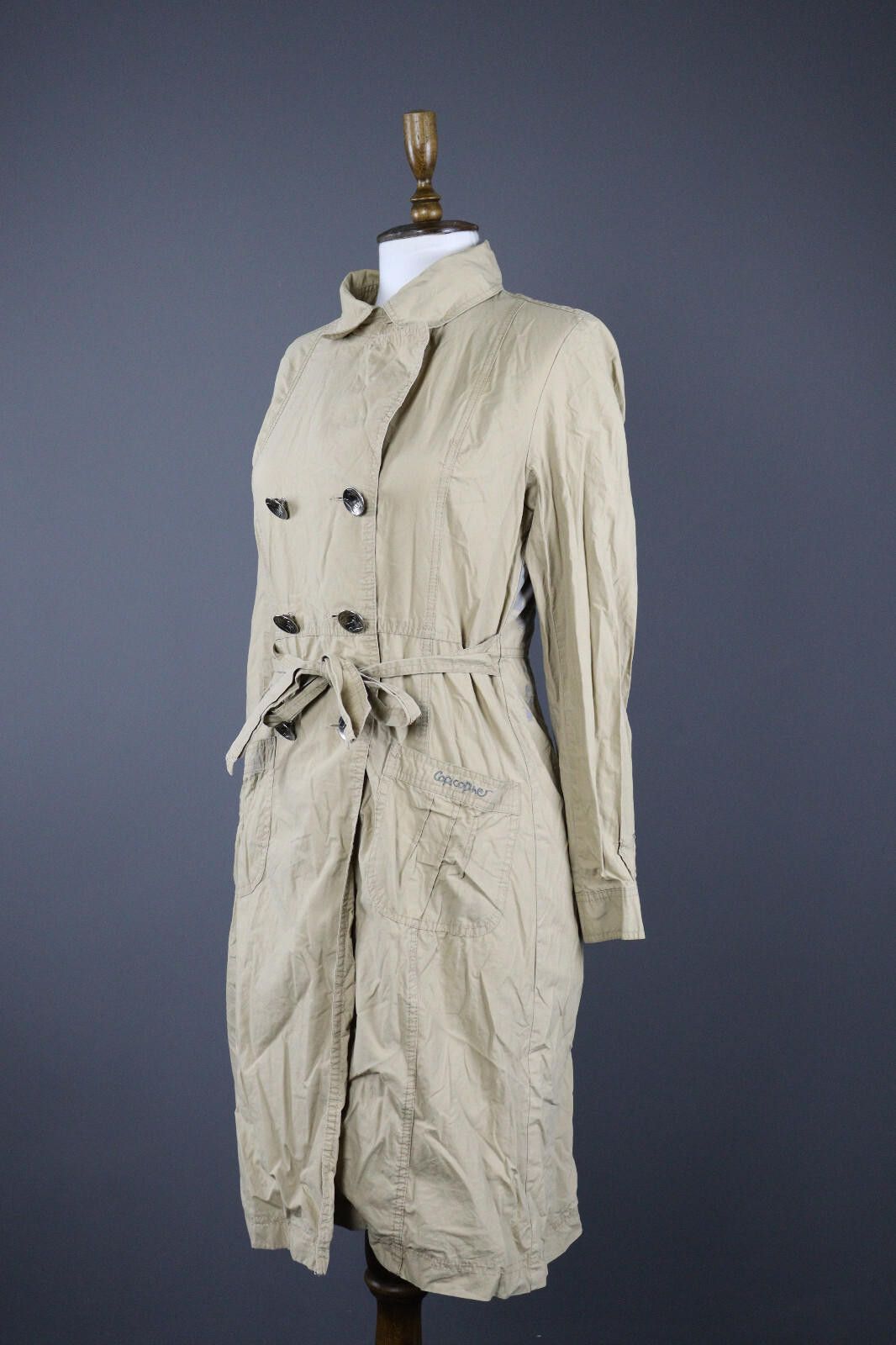 Designer Cop Copine Casual Double Belted Trench Coat Jacket Size 2 Size XS / US 0-2 / IT 36-38 - 1 Thumbnail