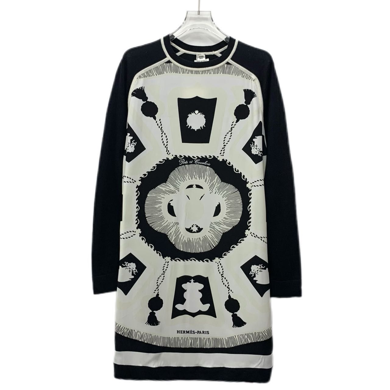 Hermes Hermes Geometric Printed Cashmere Long Sleeve Dress K26WX Size XS / US 0-2 / IT 36-38 - 1 Thumbnail