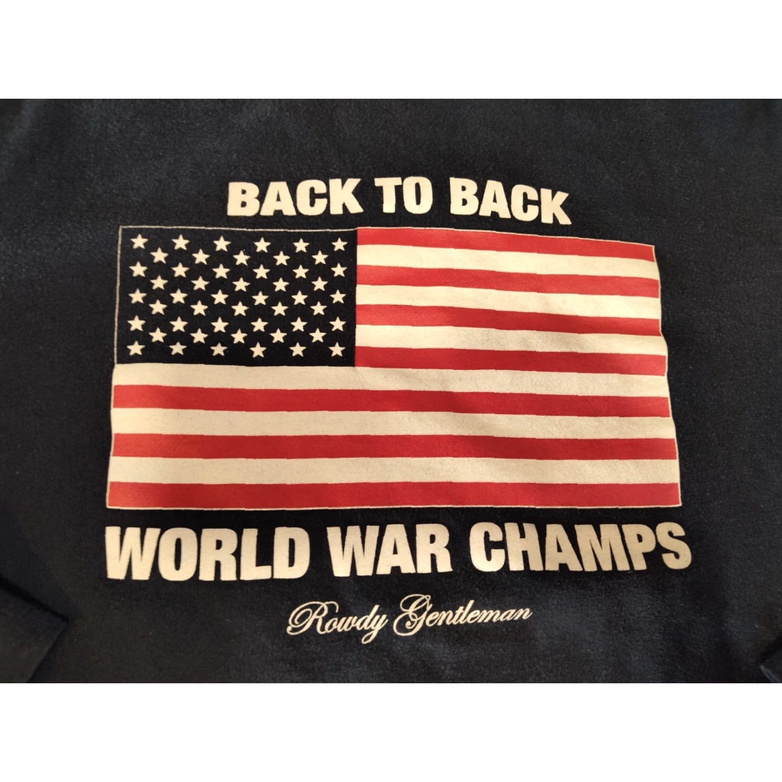Vintage Rowdy Gentleman Sweatshirt Back To Back World War Champs USA L Blue Crew Neck Long Sleeve Graphic Print Pullover Mens Size Large Size US L / EU 52-54 / 3 - 6 Thumbnail