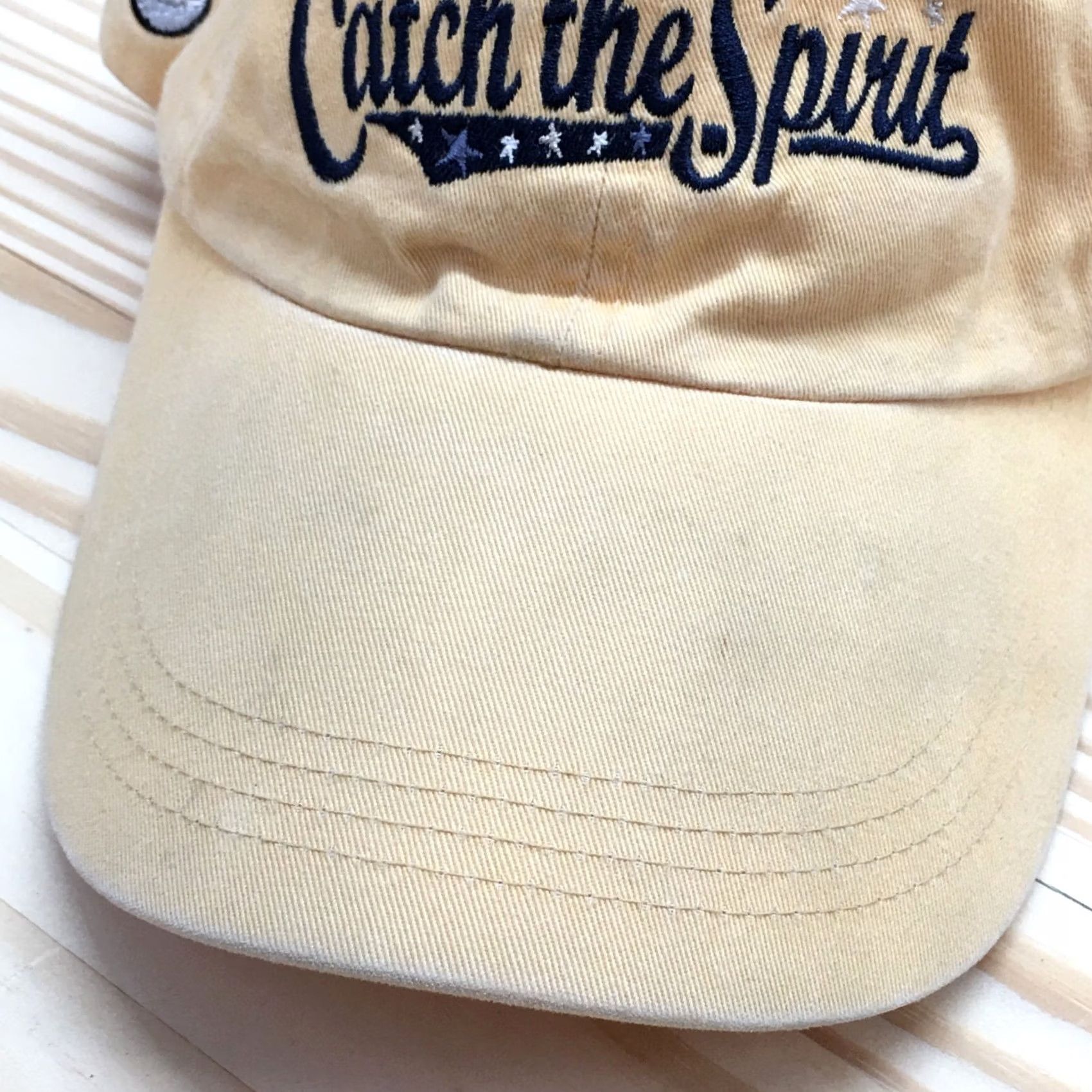 Vintage Ahead Catch The Spirit Baseball Hat Womens Yellow OS Adjustable Embroidered Logo Size ONE SIZE - 3 Thumbnail