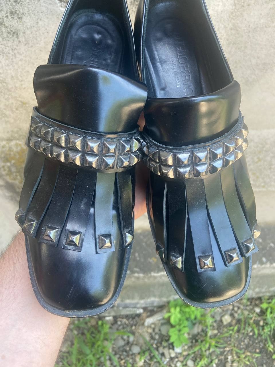 If Six Was Nine Vintage New Rock Guidi style Leather Faded Biker Shoes Size US 6 / IT 36 - 6 Thumbnail