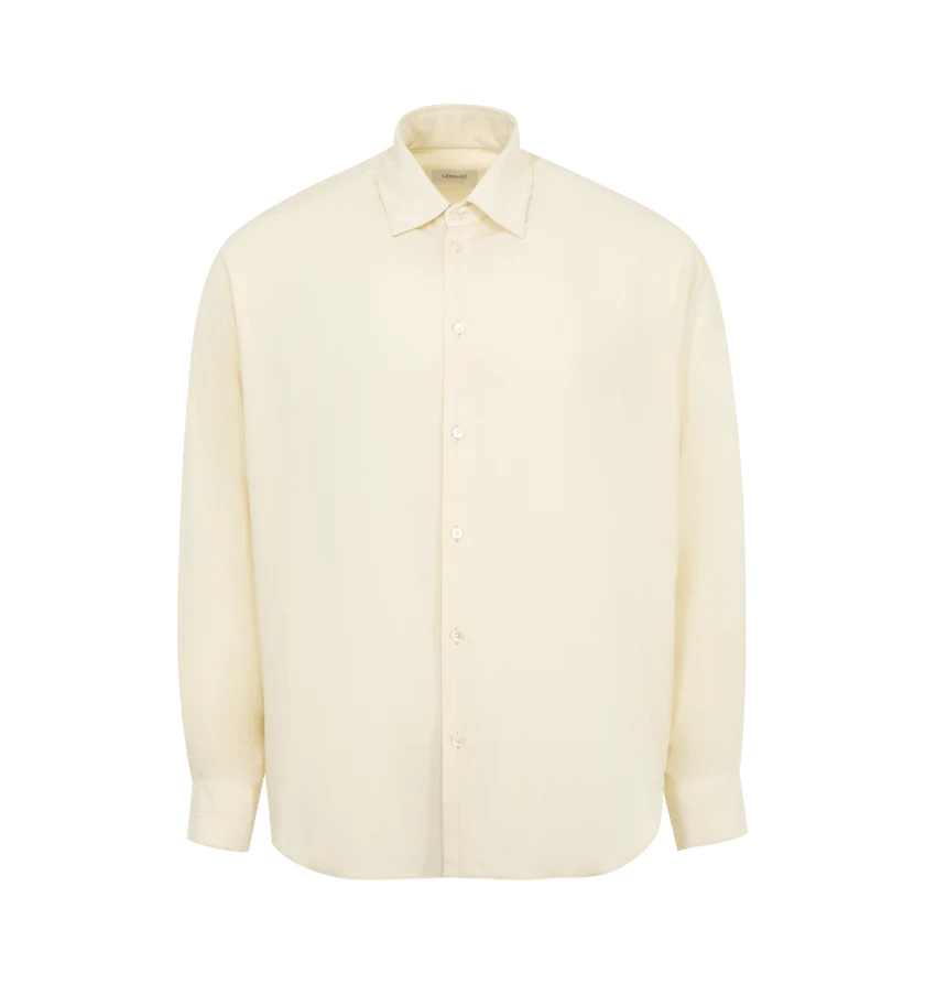 Lemaire o1h1sh11224 Relaxed Long Sleeve Shirt in Cream Size US S / EU 44-46 / 1 - 1 Thumbnail
