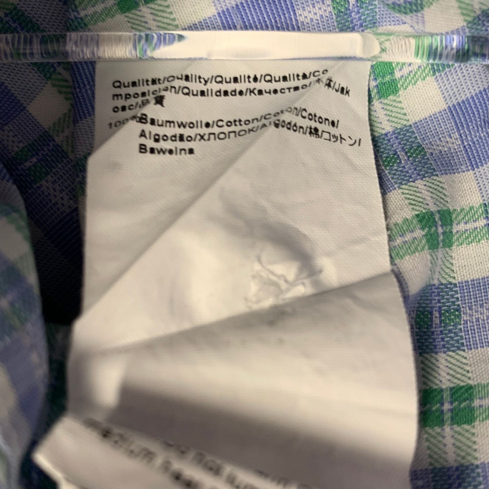 Hugo Boss Size L Blue White Green Checkered Long Sleeve Shirt Size US L / EU 52-54 / 3 - 6 Thumbnail